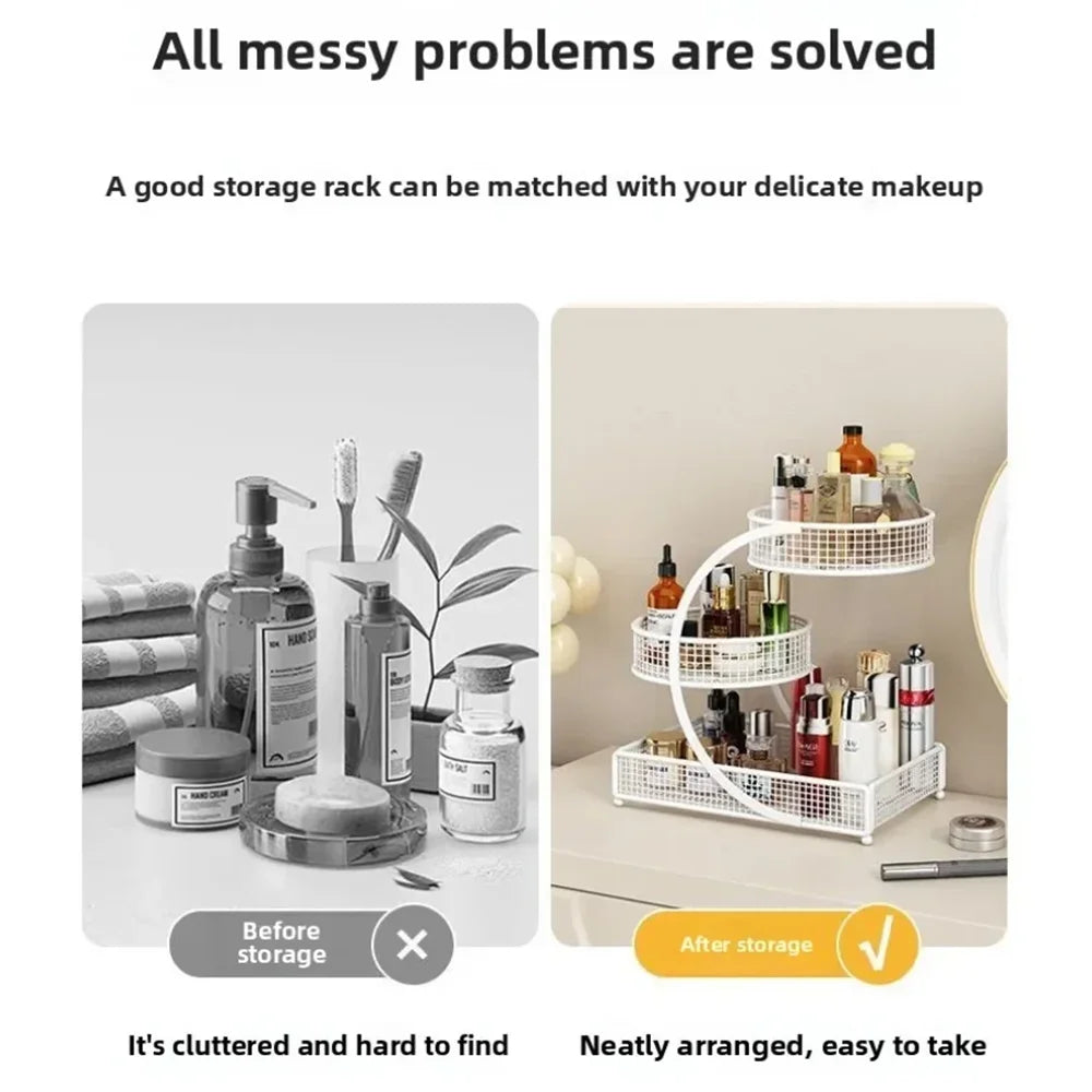 Hign-concerned Metal Makeup Storage Rack Multi Layer Cosmetic Organizer