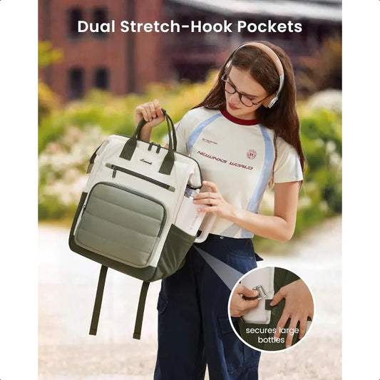 Women's Puffer Laptop Backpack 15.6 Inch for Work School