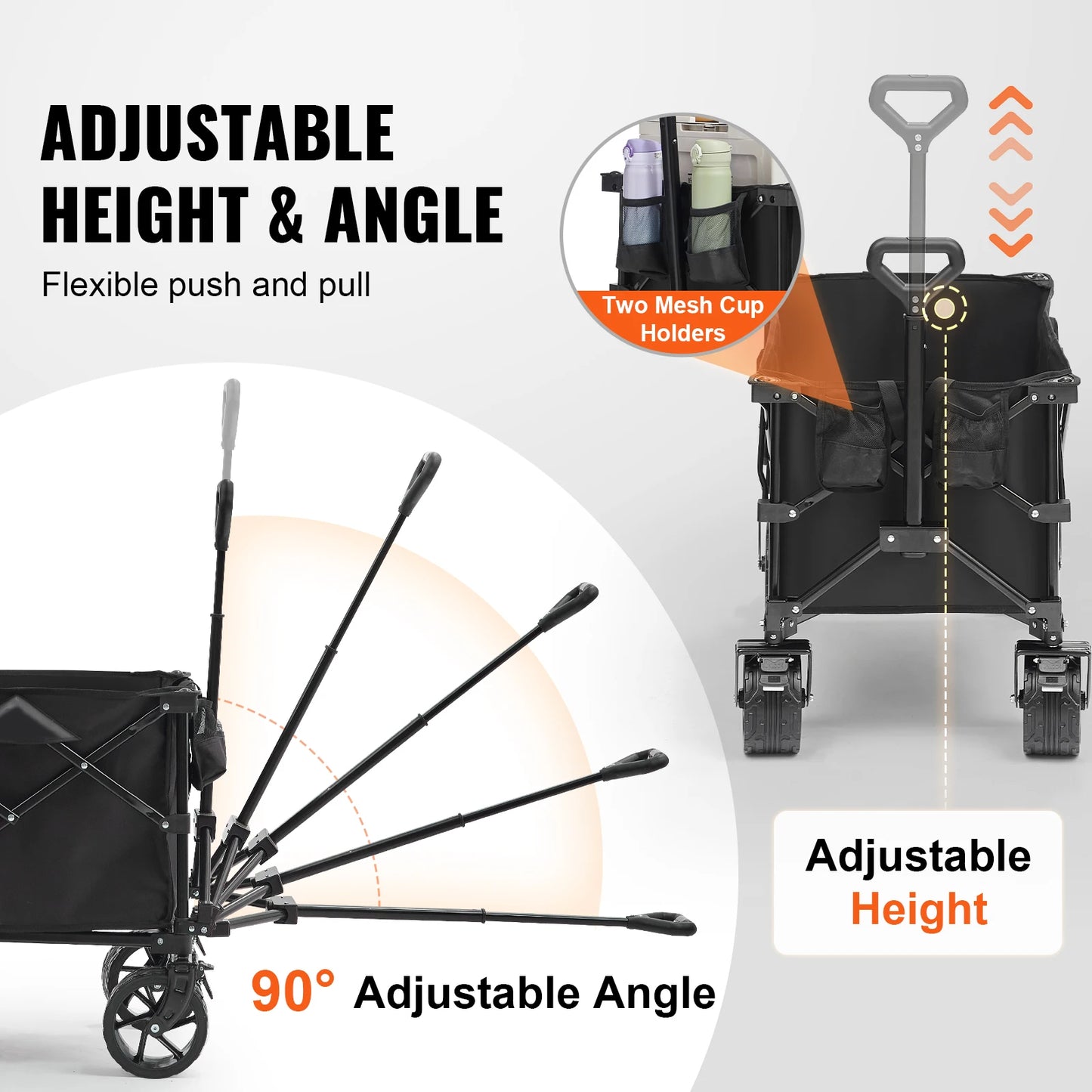 SucceBuy Collapsible Folding Wagon All Terrain Wheels