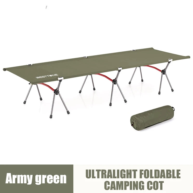 WestTune Camping Cot With Leg Extenders Ultralight Aluminum