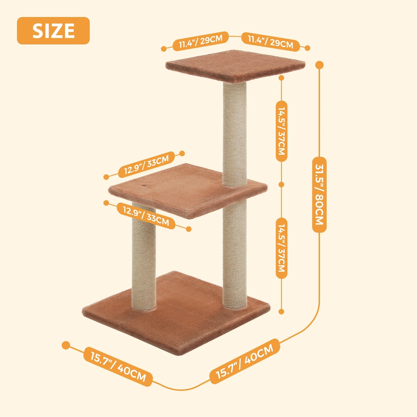 Cat Tree Cat Tower for Indoor Cats with Scratching Posts Big Hammock and Removable Top Perch Grey