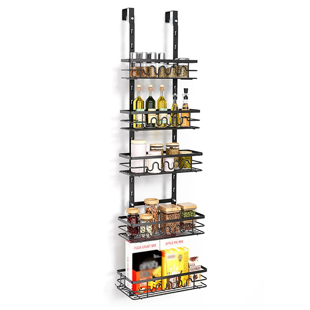 HobbyLane Five Tier Over The Door Pantry Organizer Metal Shelves
