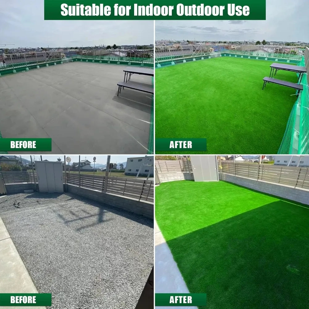 0.8 Inch Artificial Grass Turf 4x6 Feet Realistic Indoor Outdoor Carpet Lush Landscape Fake Grass