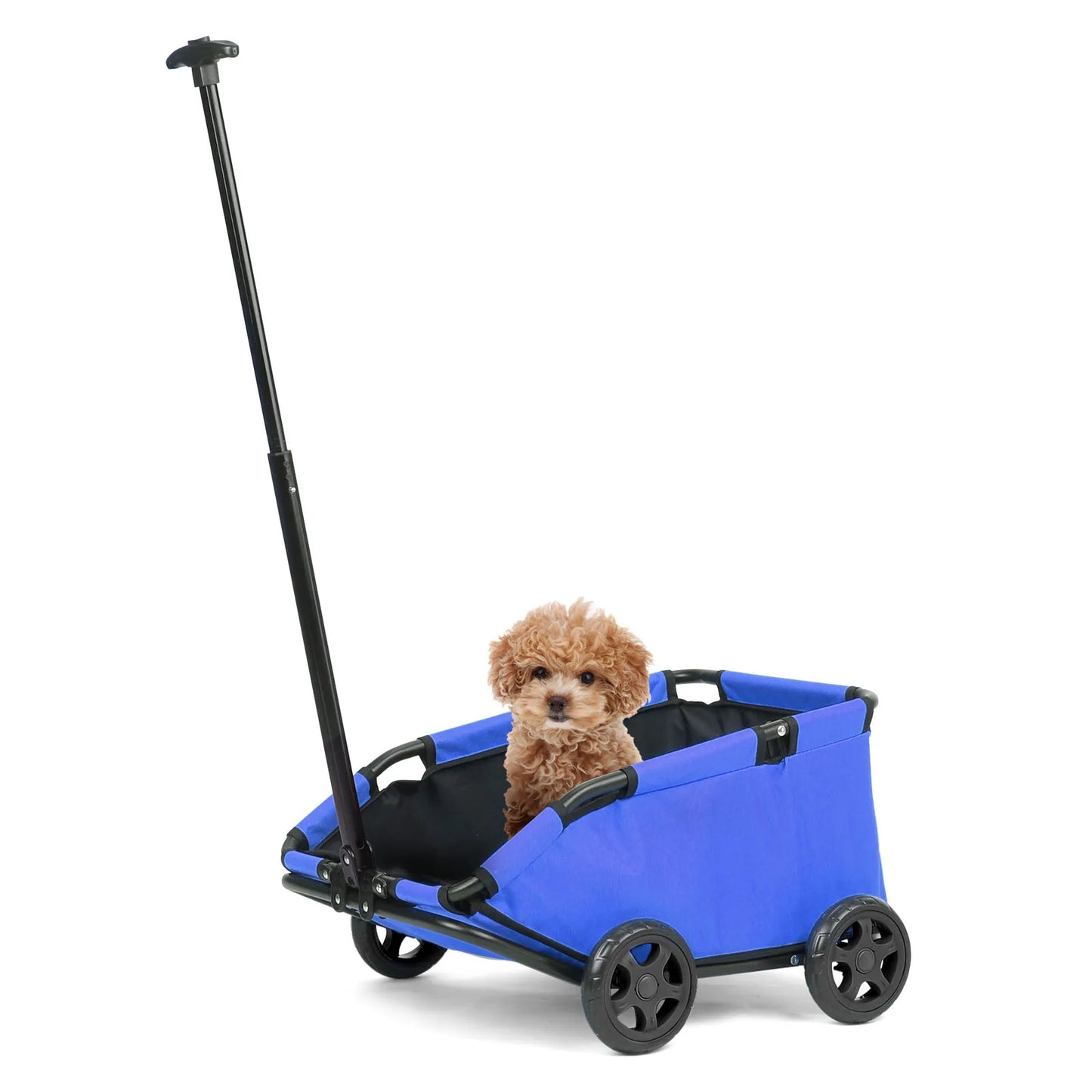 Small Pet Cart 4 Wheels Folding Dog Stroller Lightweight 360 Degree Rotating Trolley Pet Stroller for Small Cats and Dogs