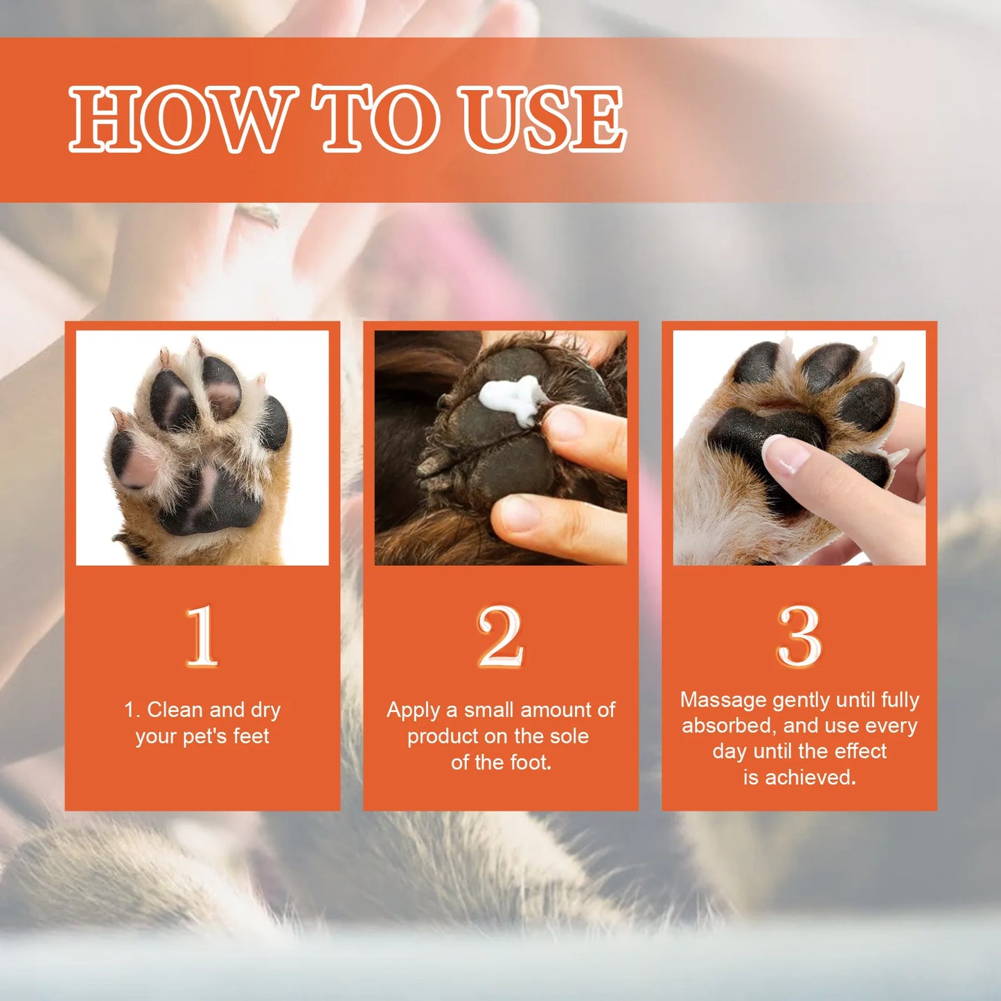 Yegbong 30ml Pet Foot Cream Cat and Dog Foot Moisturizer Repair Scratches Prevent Dryness and Cracks Care Products