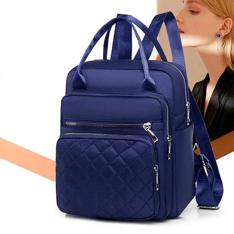 Women's Black Waterproof Travel Backpack Large Capacity