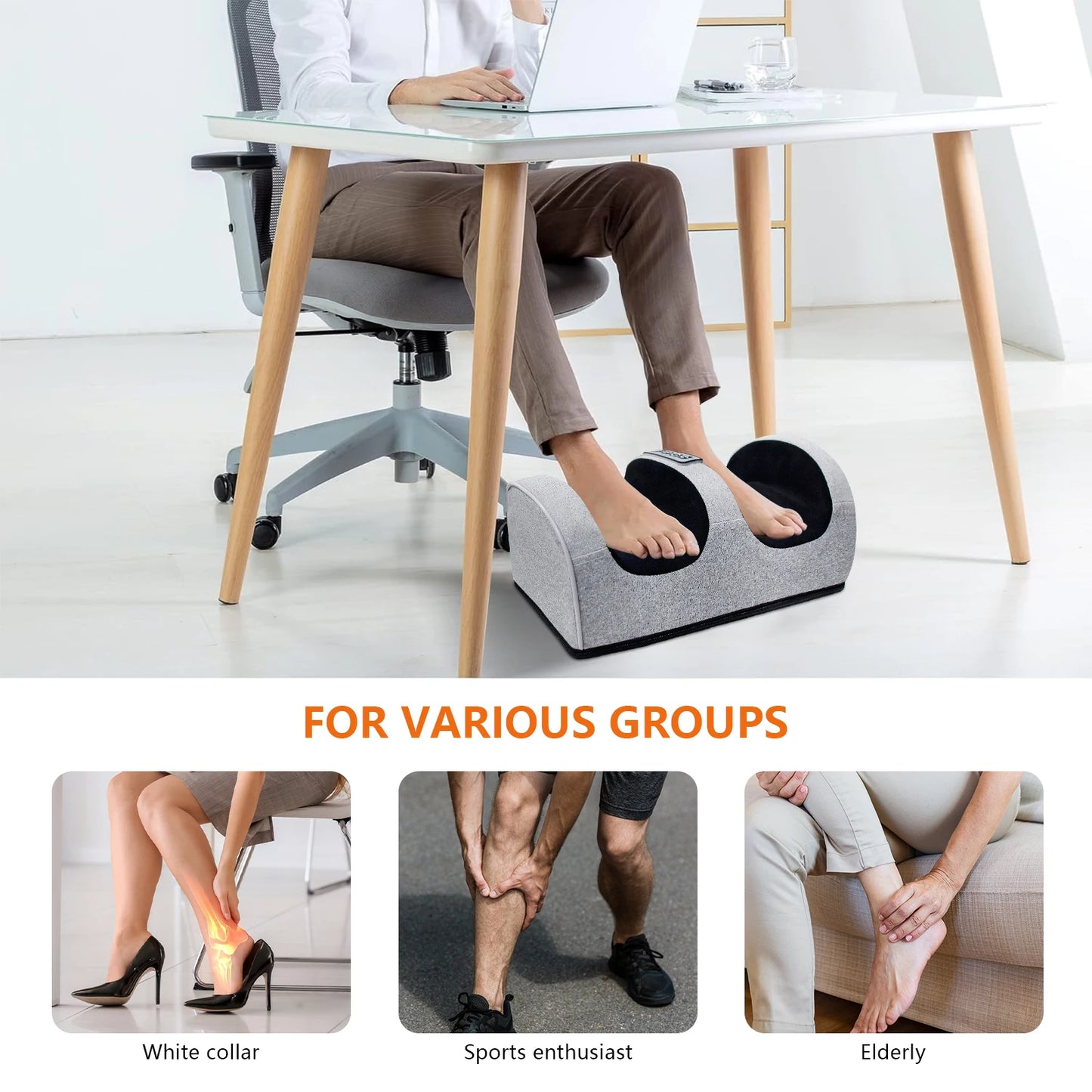 Foot Massage Machine Electric Heating Foot Kneading Leg Massager Home Relaxation Gift for Christmas and Valentine's Day