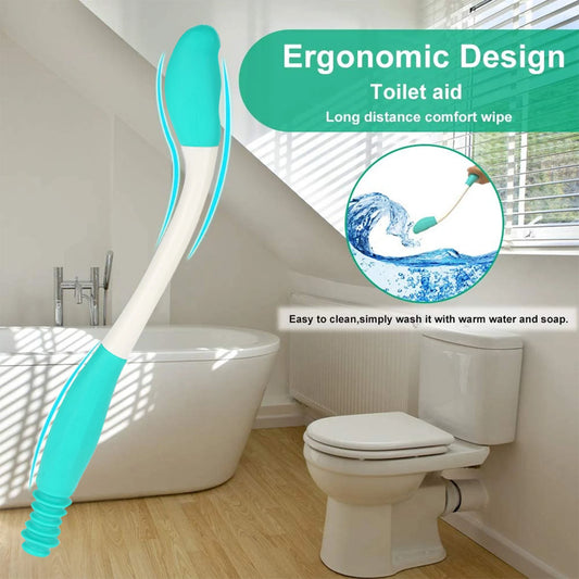 Long Handle Reach Comfort Bottom Wiper Toilet Paper Tissue Grip Self Wipe Aid Helper