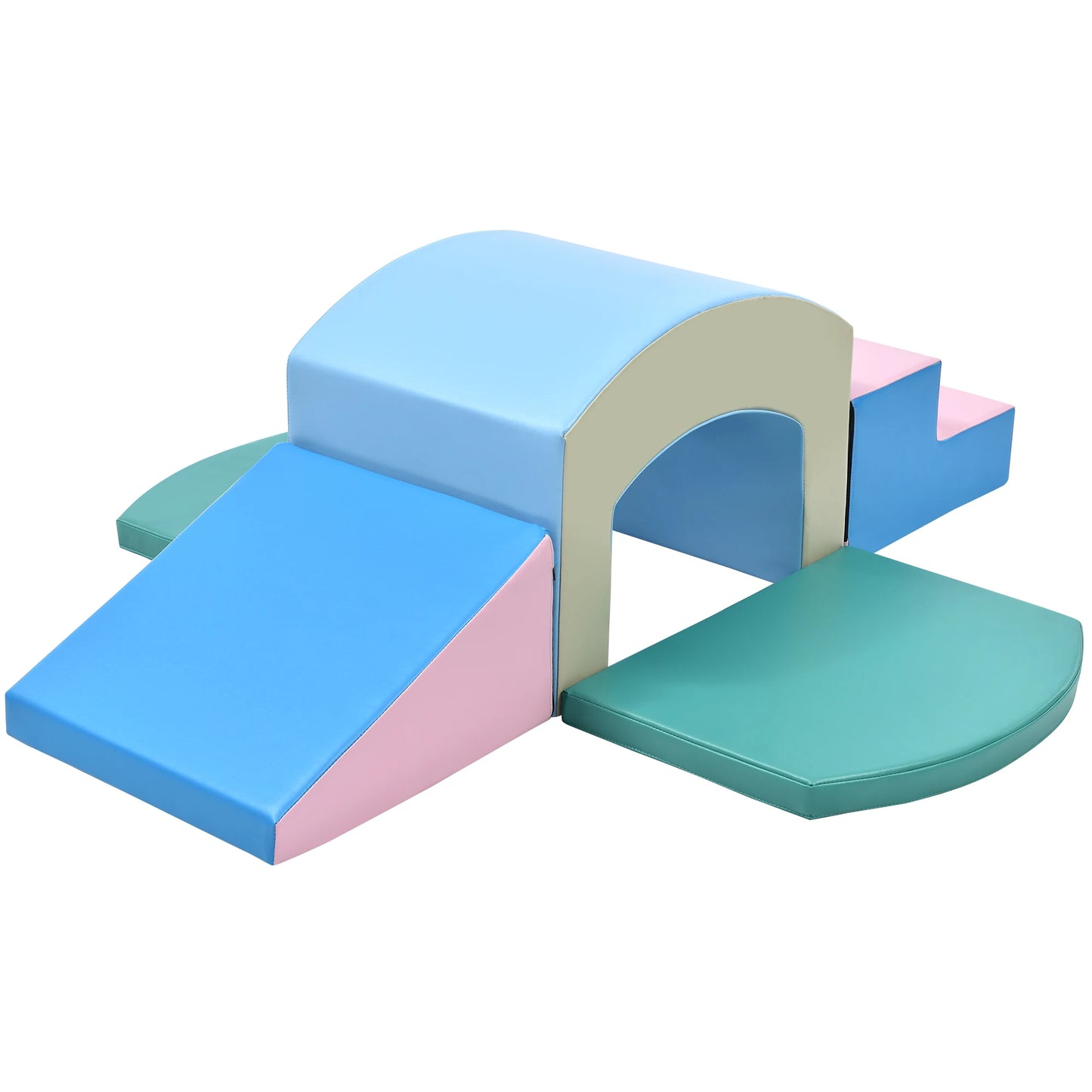 Soft Foam Playset For Toddlers Indoor Active Playset For Climbing Crawling Sliding Building Blocks For Preschoolers Kids