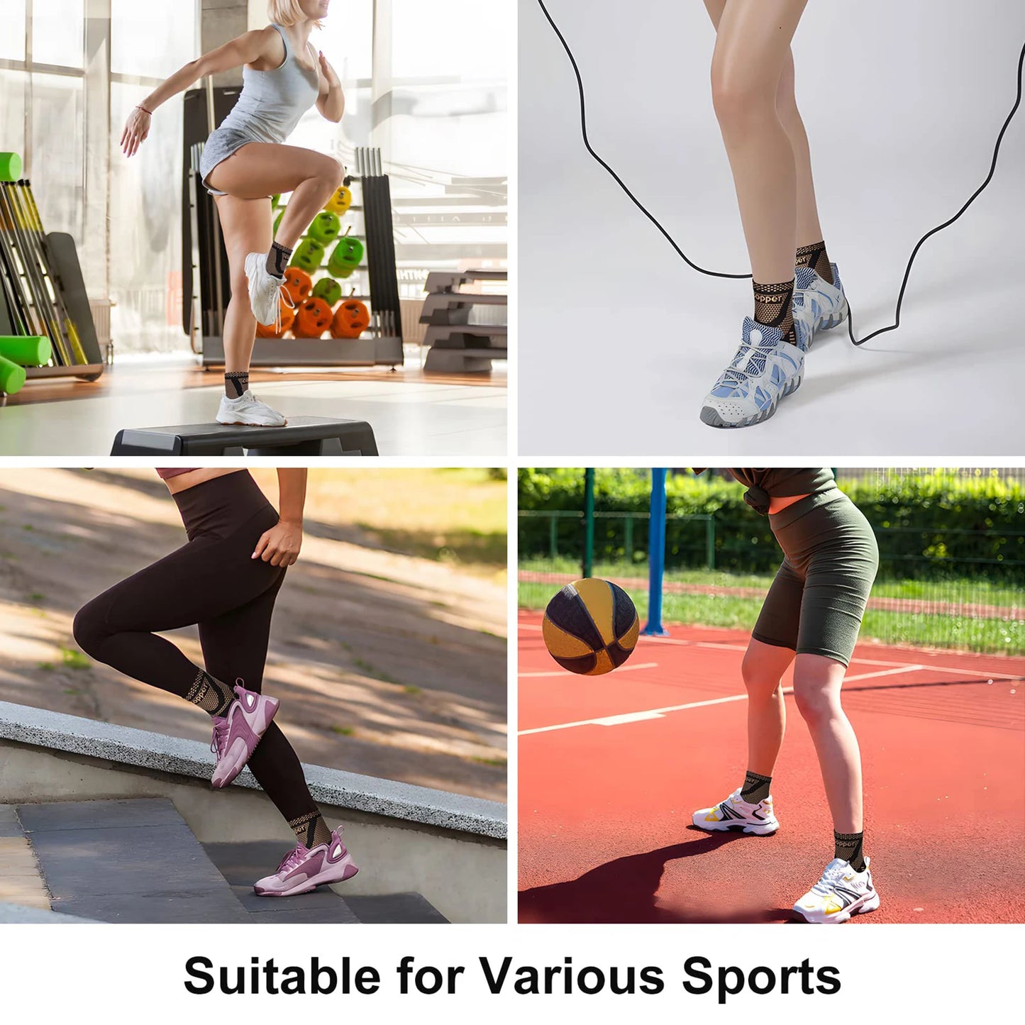 Copper Ankle Brace Compression Sleeve for Sprained Ankle