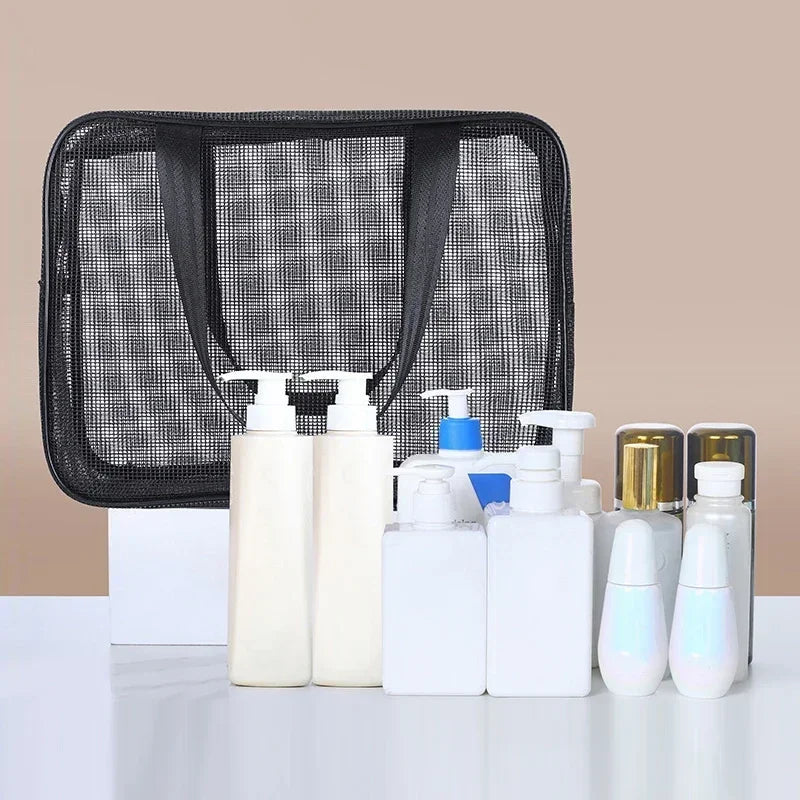 Mesh Wash Beach Bag For Travel Cosmetic Pouch Bath Organizer
