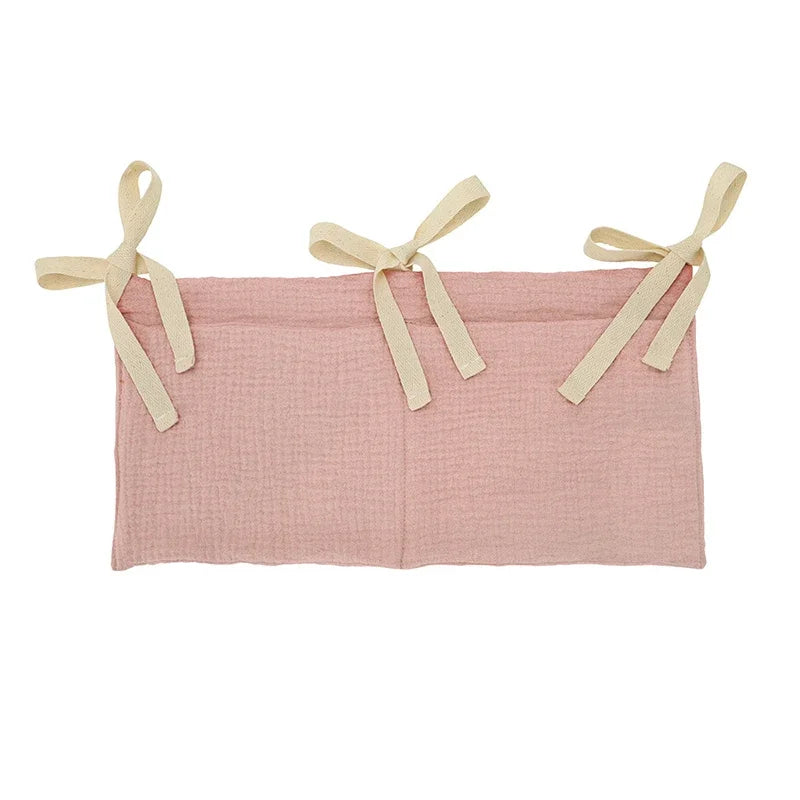 Cotton Baby Crib Storage Bag Double Pouch Organizer
