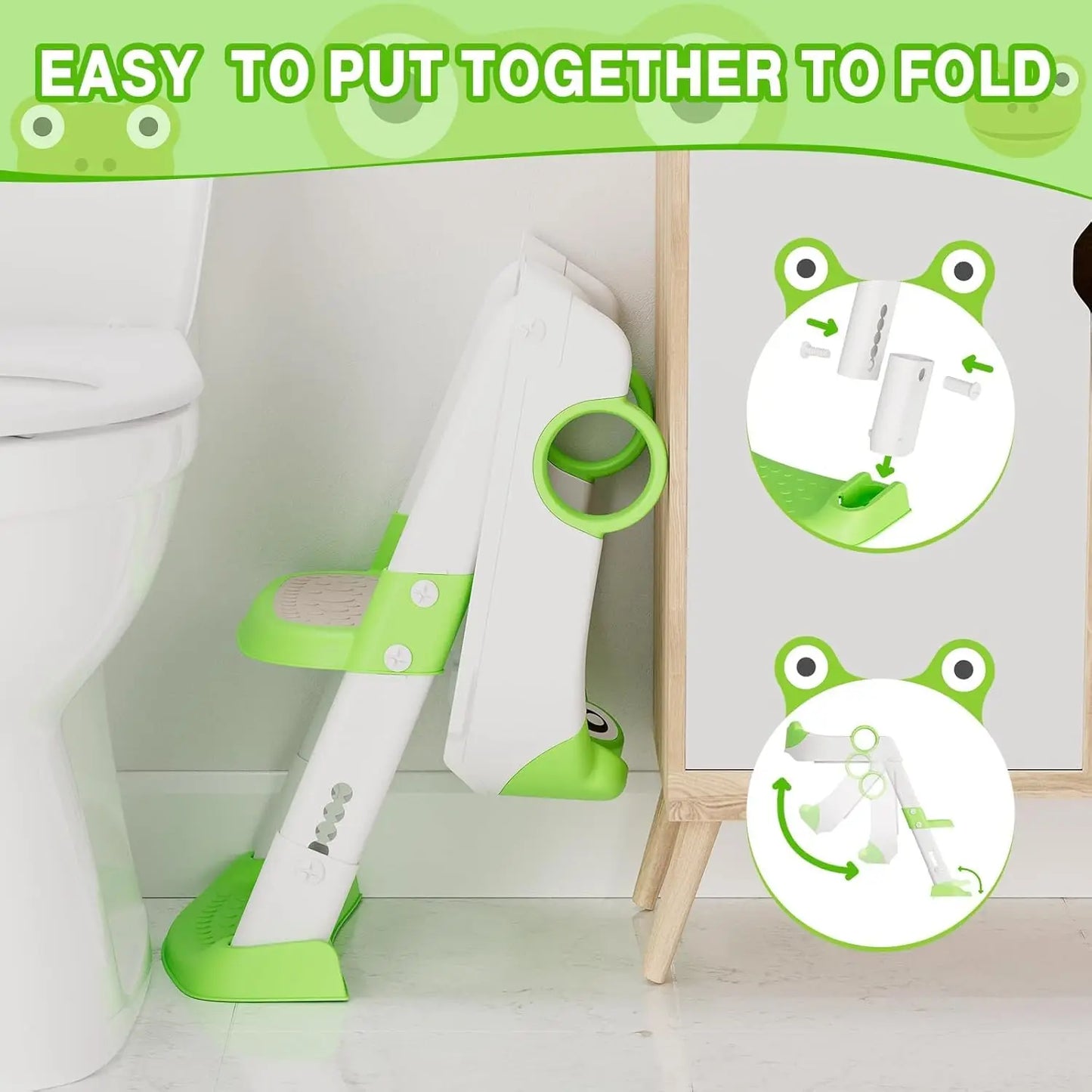 HiMISSG Potty Training Seat With Adjustable Height Foldable Ergonomic AntislipPad