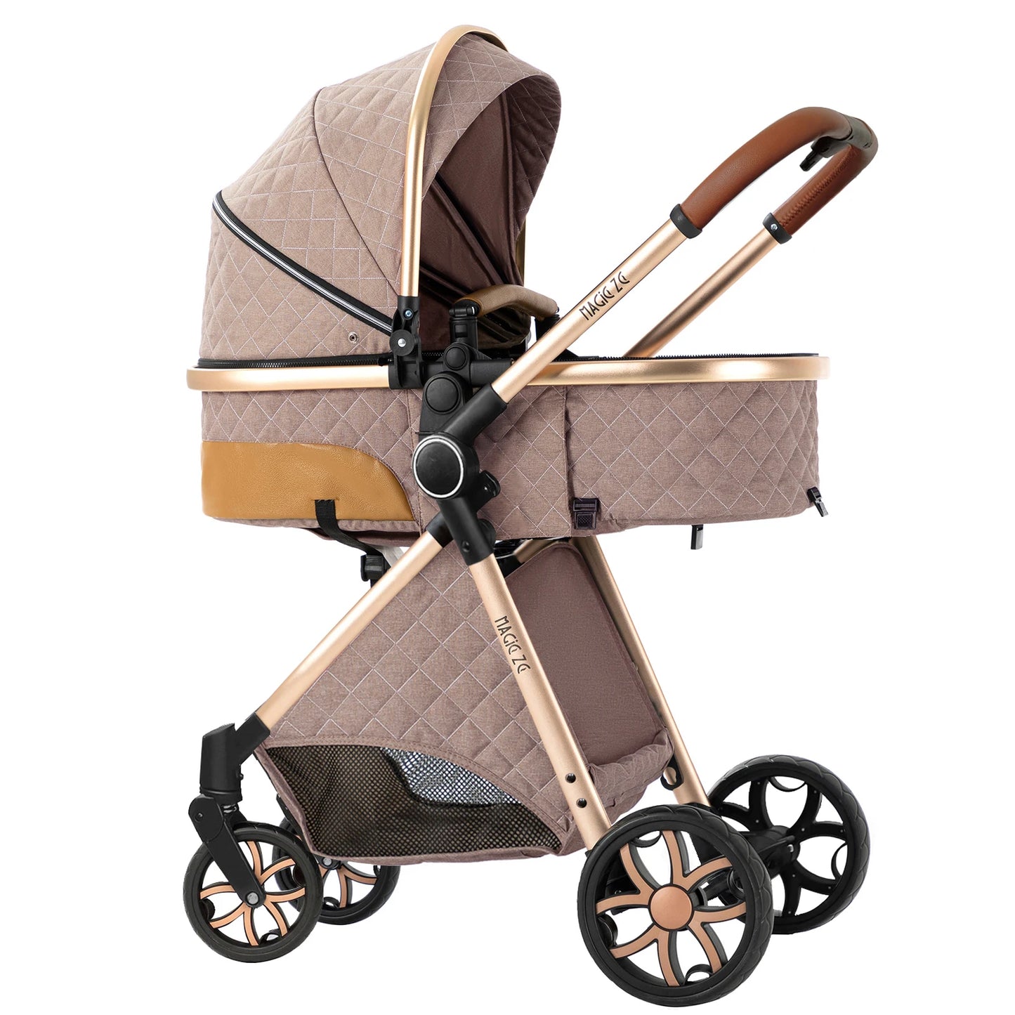 Baby Stroller 3 in 1 Travel System Pushchair Lightweight Pram All Terrain Baby Buggy Compact Fold Stroller