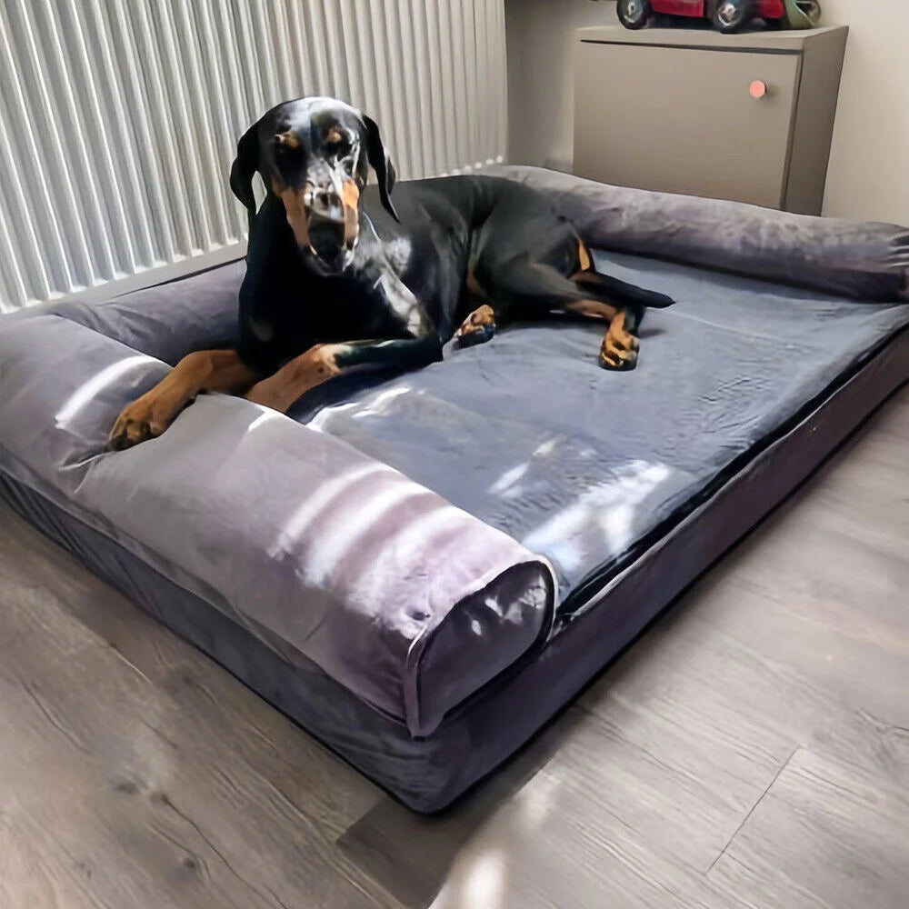 BORWARTCN Calming Orthopedic Memory Foam Dog Bed Waterproof Cover