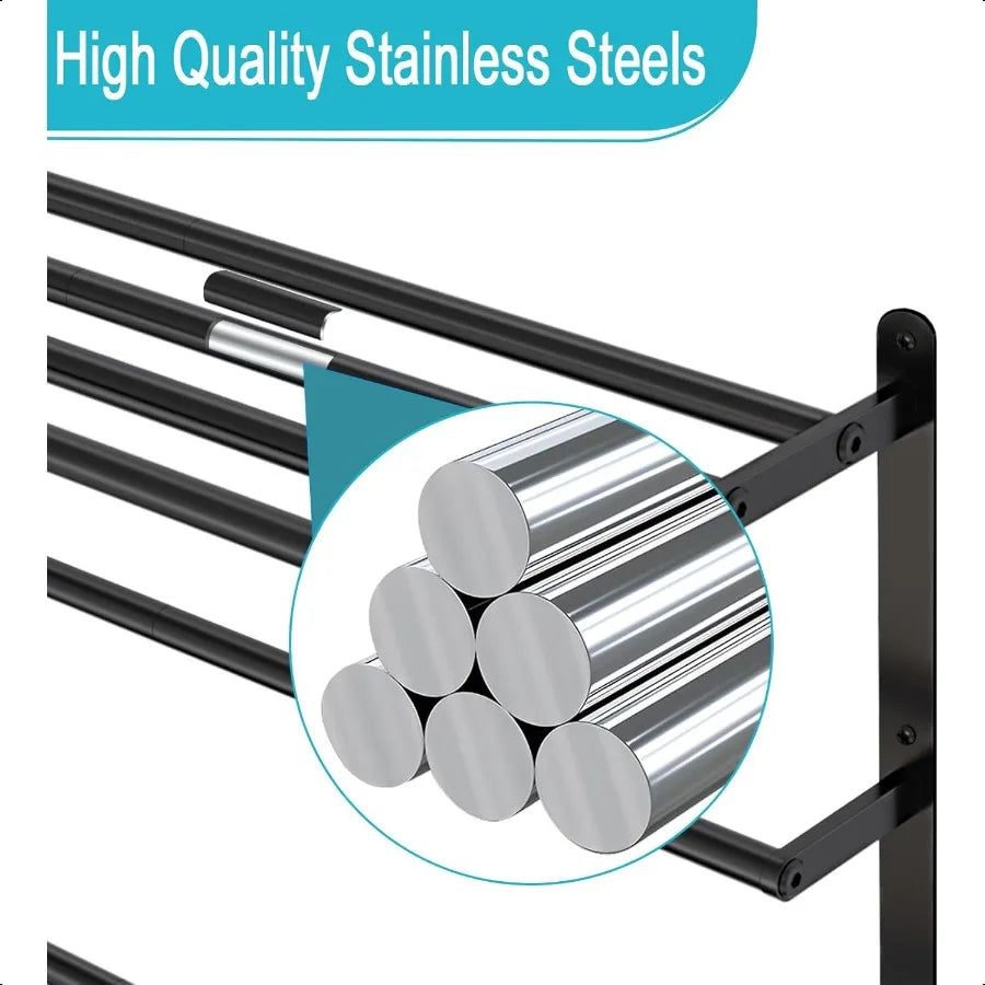 Hign-concerned Three Tier Stainless Steel Wall Mounted Towel Rack