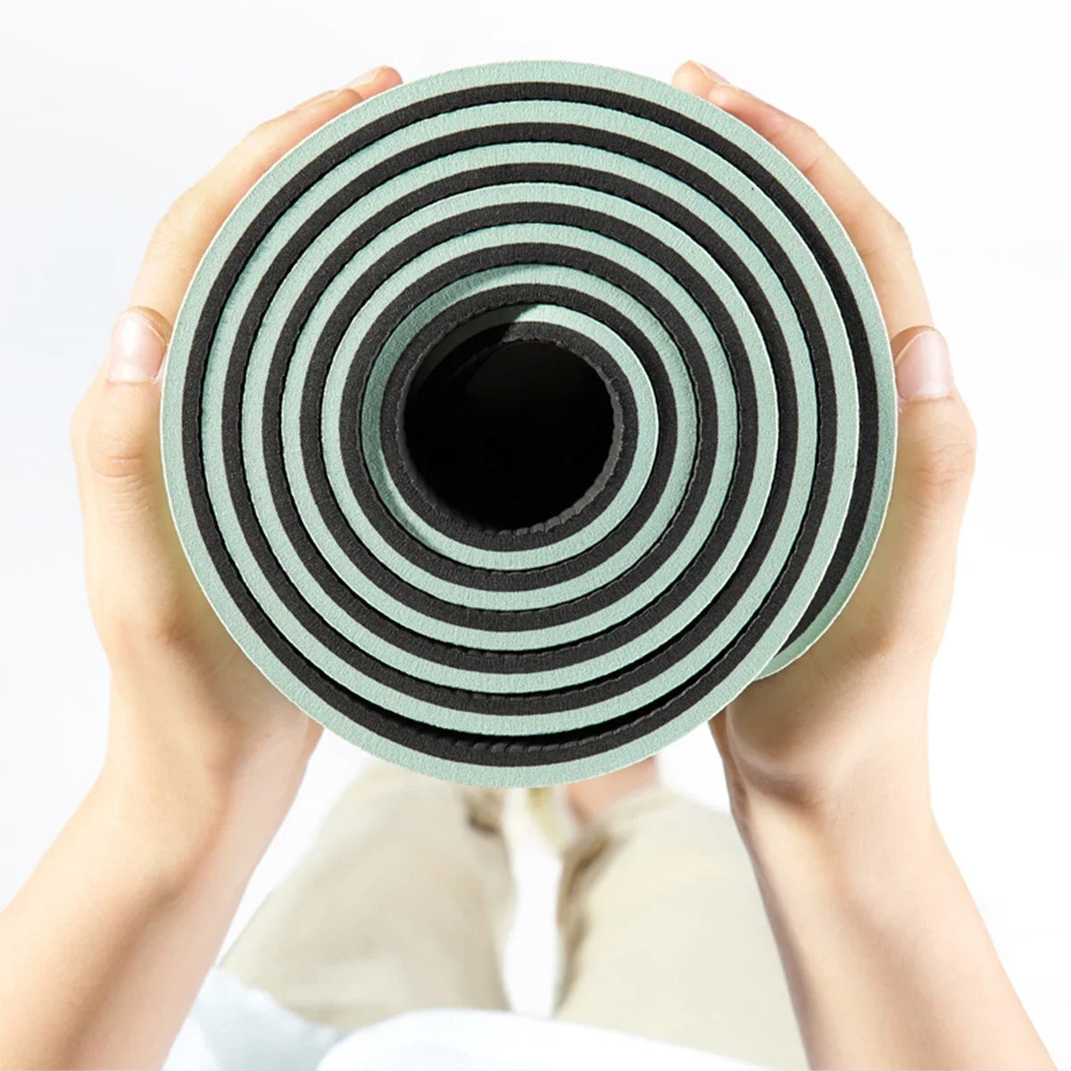 TPE Non-Slip Yoga Mat for Fitness, 180x57cm, 6mm Thick