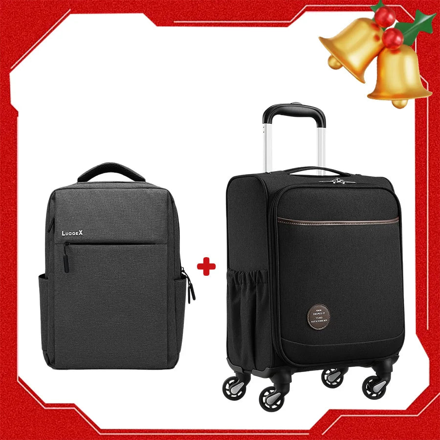 Luggage Set Underseat Carry On Luggage with Wheels 15 Inch Lightweight Luggage with Front Opening Lid Blue