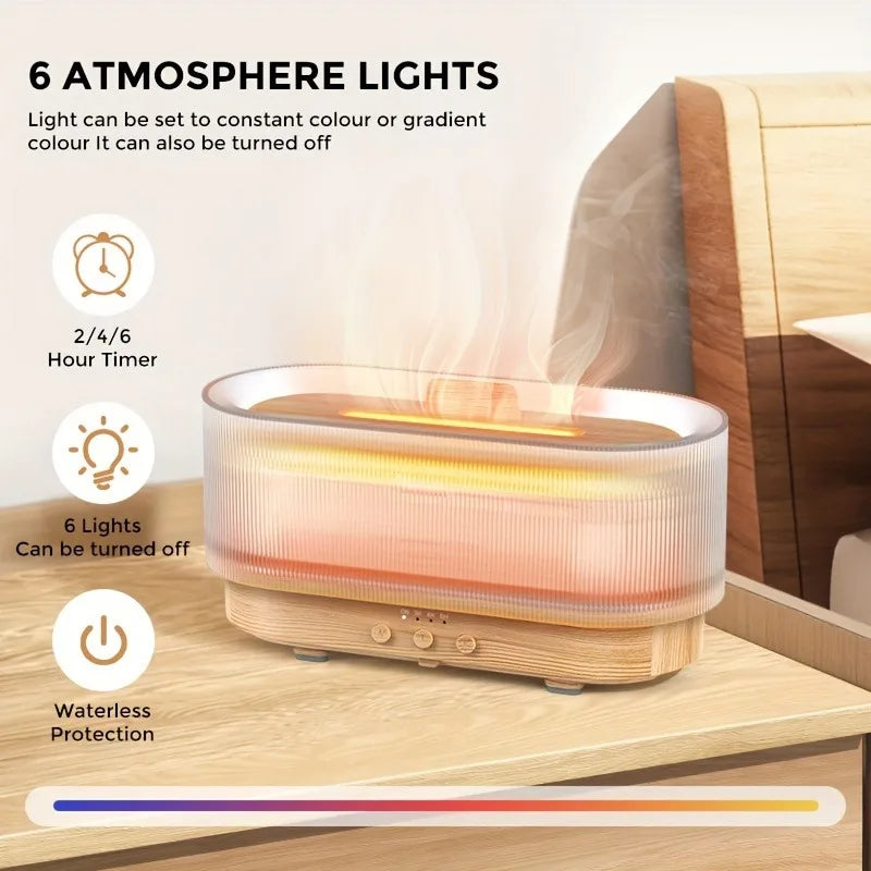 Sejoy 300ml Humidifier for Office and Home Flame Aromatherapy Ultrasonic Essential Oil Diffuser