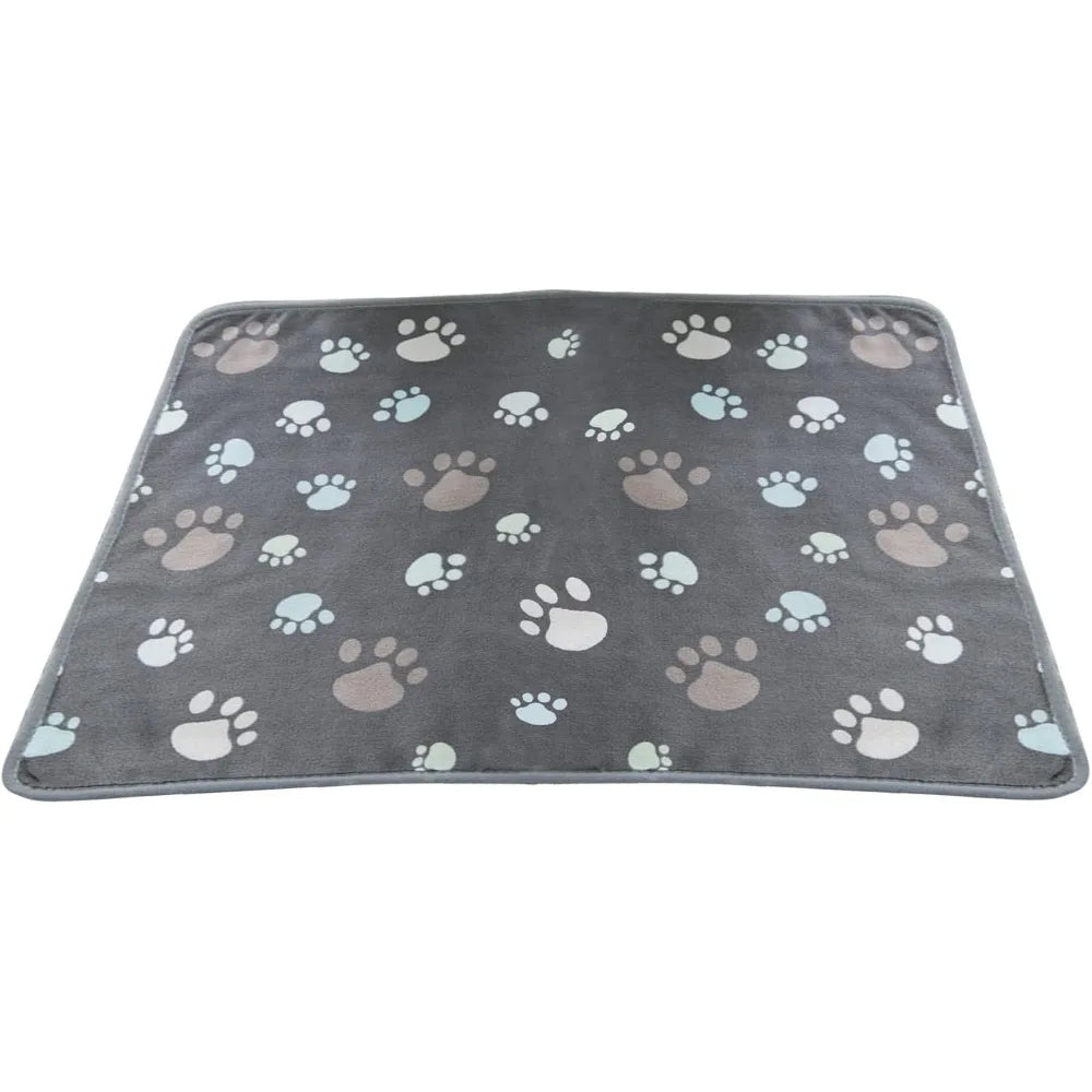 Grey Paw Print Fleece Flannel Pet Blanket For Cats And Dogs