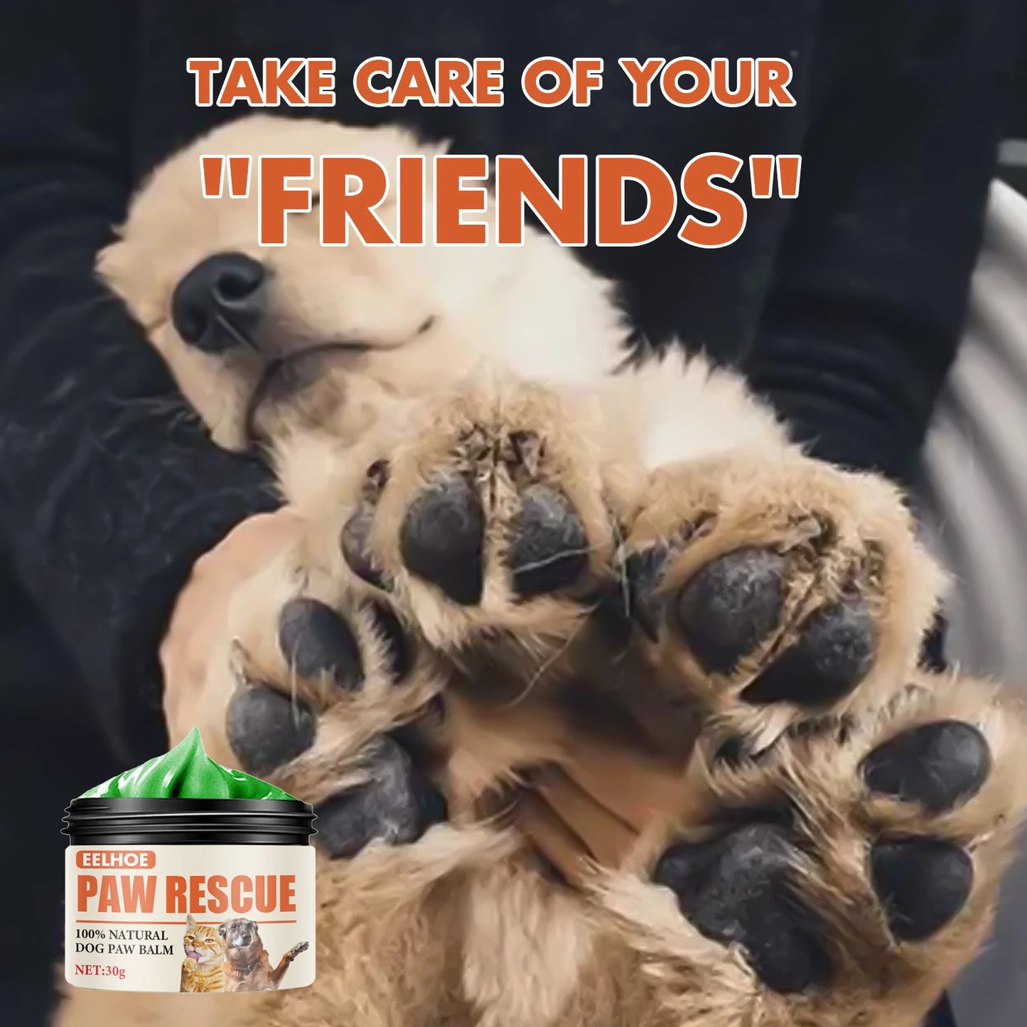 Pet Paw Cream 30g Moisturizing and Nourishing Ointment for Dog and Cat Chapped Paws with Natural Ingredients