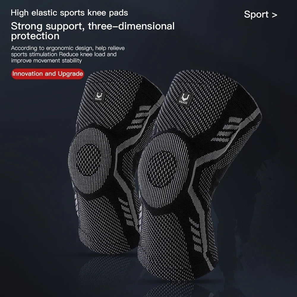 Knee Brace With Silicone Pads Spring Support Breathable