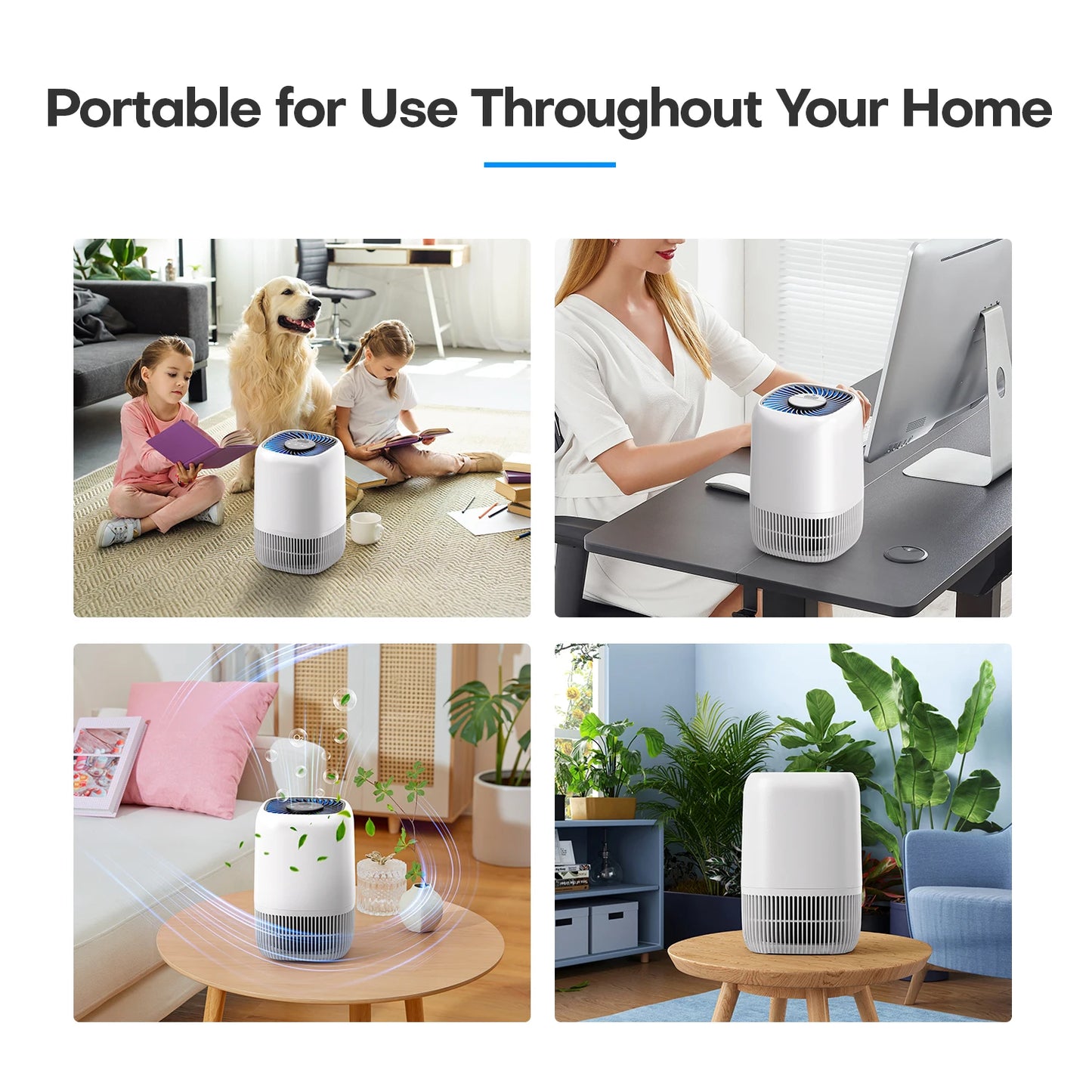 Air Purifiers for Bedroom Home HEPA Filter Cleaner with Fragrance Sponge Smoke Allergies Pollen Pet Timer