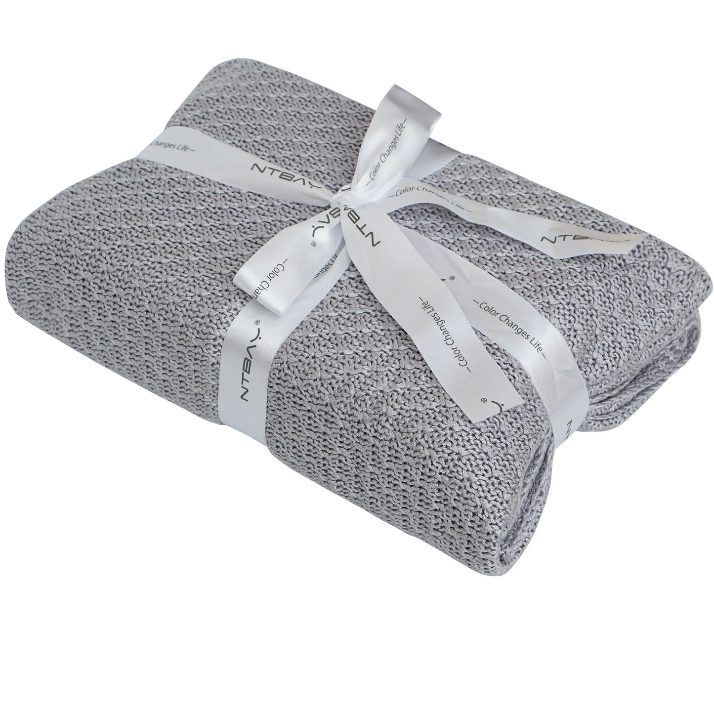 Ntbay Natural Bamboo Cable Knit Toddler Blanket Soft Cooling Touch Baby Blanket
