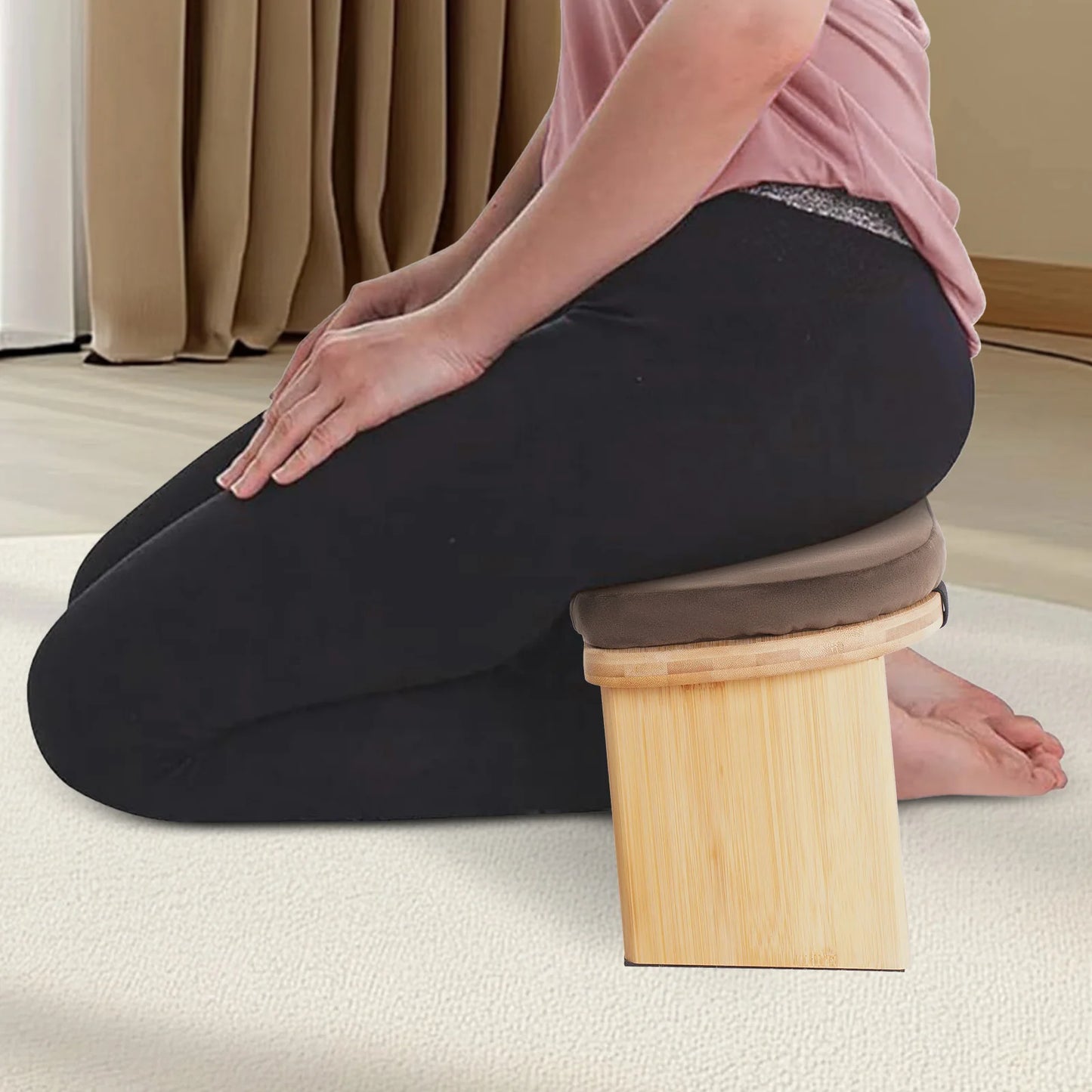 General Foldable Meditation Bench Kneeling Stool For Home Yoga Prayer
