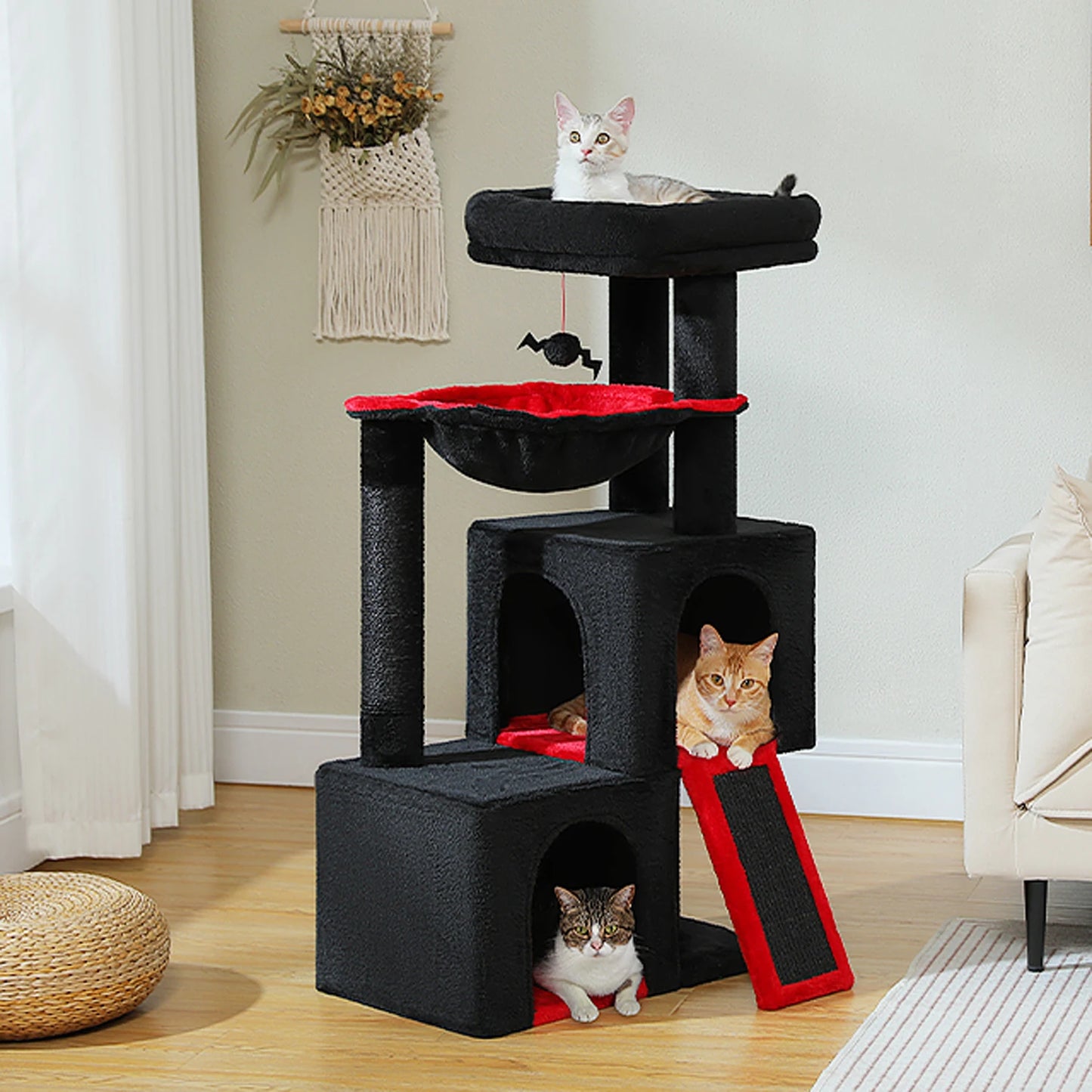 Large Cat Tree for Indoor Cats Multi Level Cat Tower with Spacious Condos and Sisal Scratching Pad