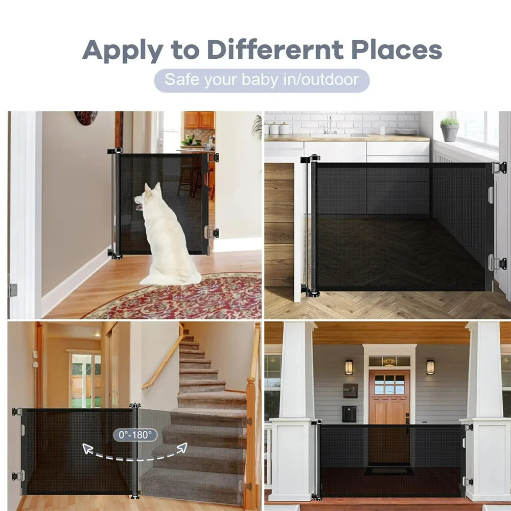 Hign Concerned Extra Wide Retractable Baby Gate No Drill