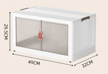 Three Tier Foldable Storage With Wheels Stackable Organizer