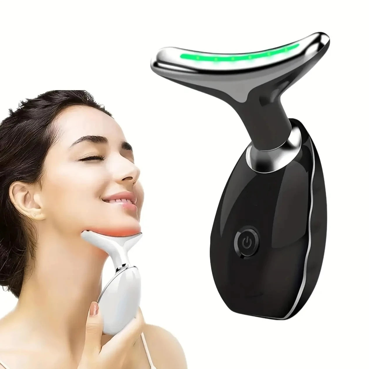 7LED Color Vibrating Neck and Facial Massager USB Charging