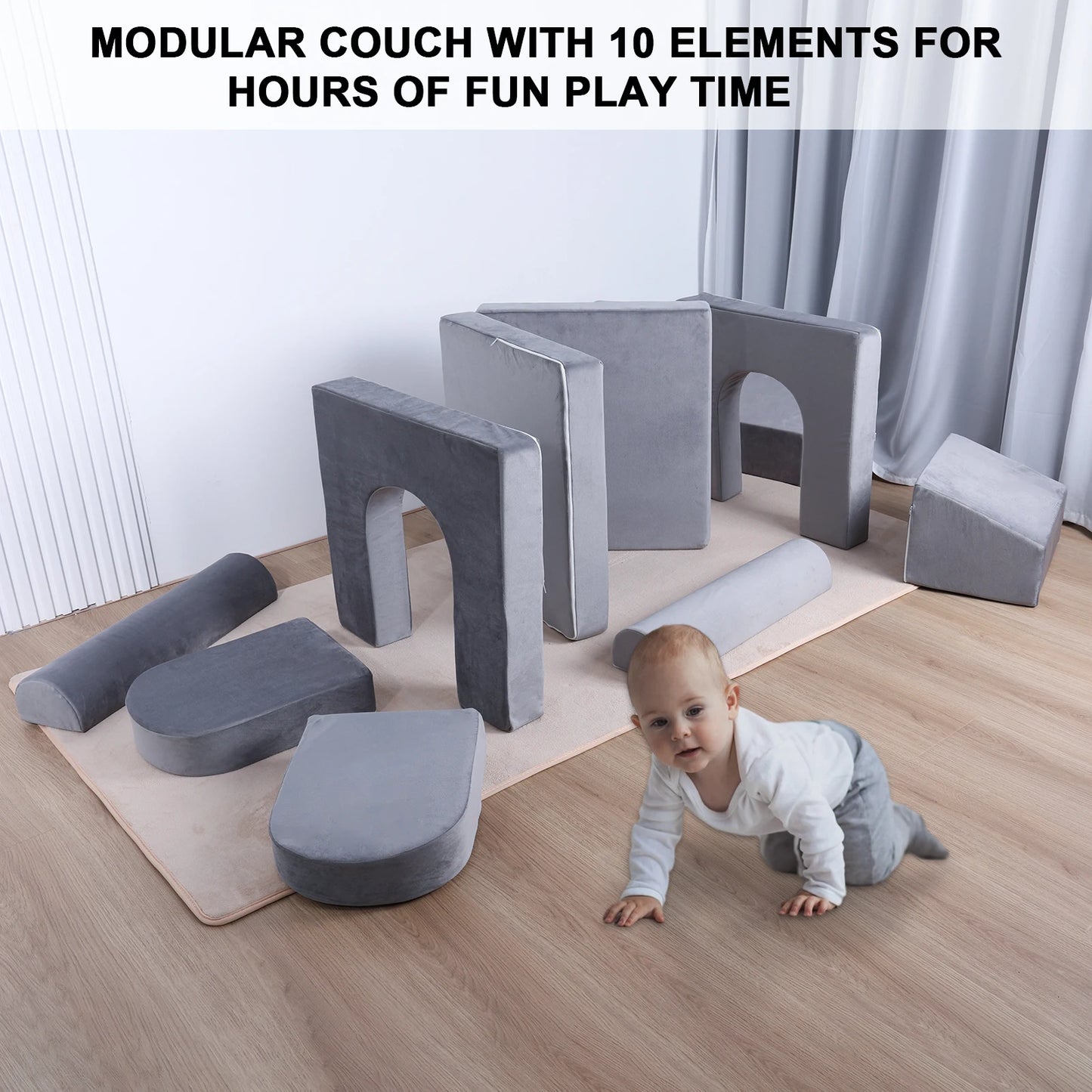 Diowewea Play Couch Kids Sofa With High Density Foam