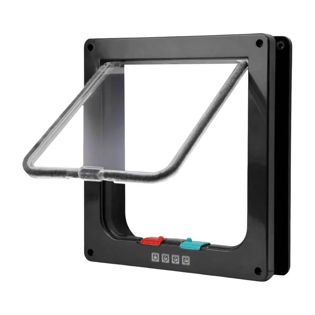 Puppy Kitten Safety In Out Cat Door With 4 Way Lock