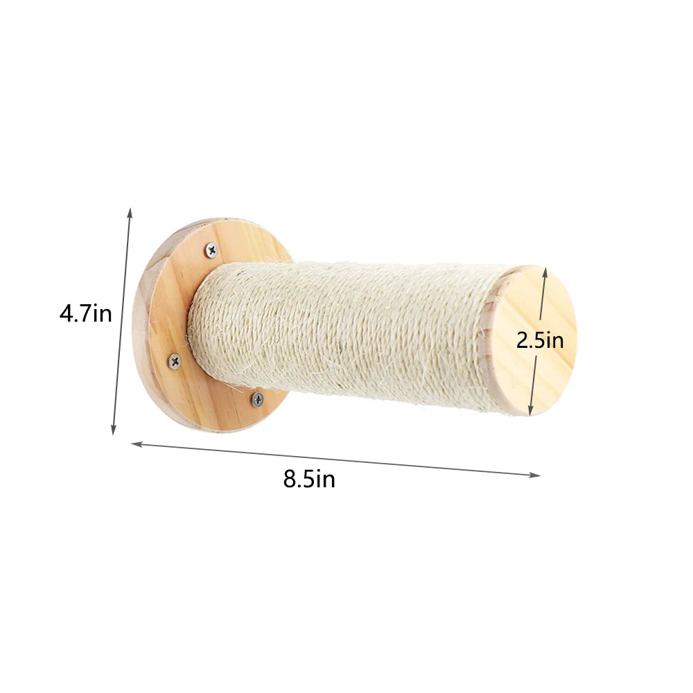 Cat Climbing Shelf Wall Mounted Four Step Stairway With Sisal Scratching Post For Cats Tree Tower Platform
