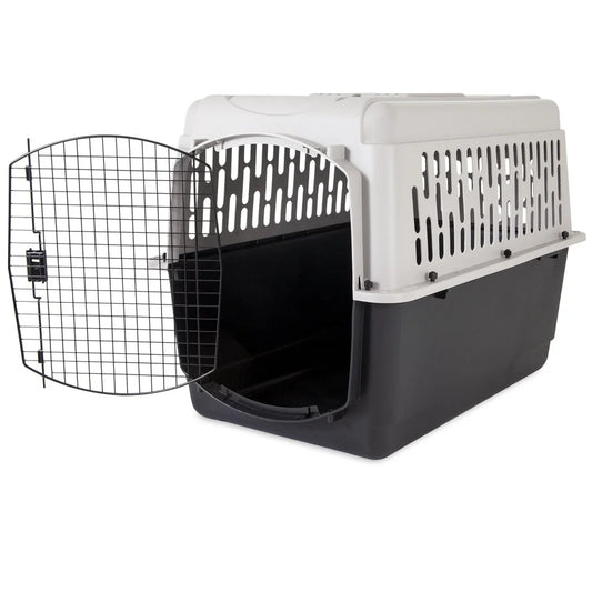 Large 40 Inch Dog Crate Plastic Carrier Heavy Duty Portable Pet Kennel Airline Approved Safe Secure Travel Crate for Large Dogs