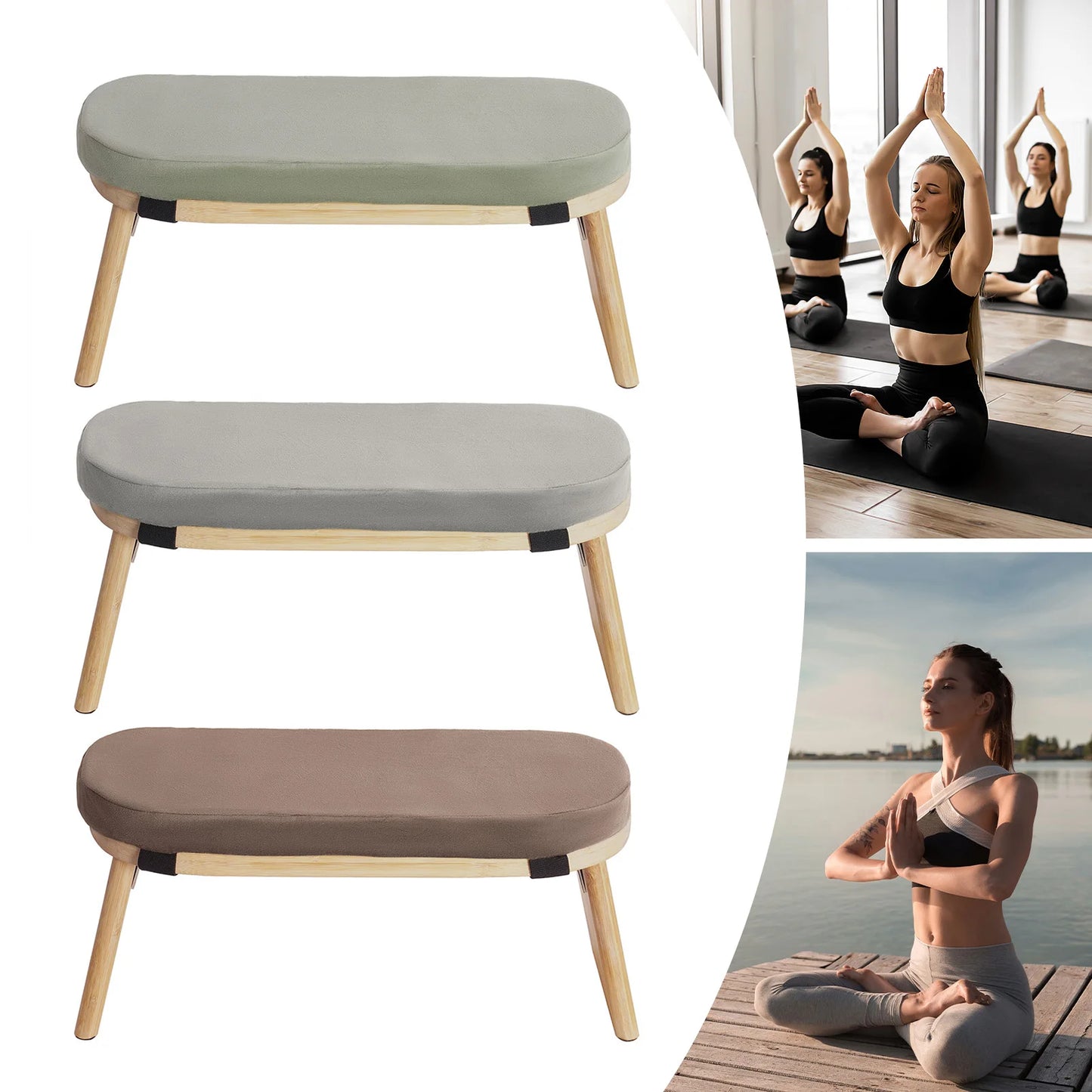 General Foldable Meditation Bench Kneeling Stool For Home Yoga Prayer
