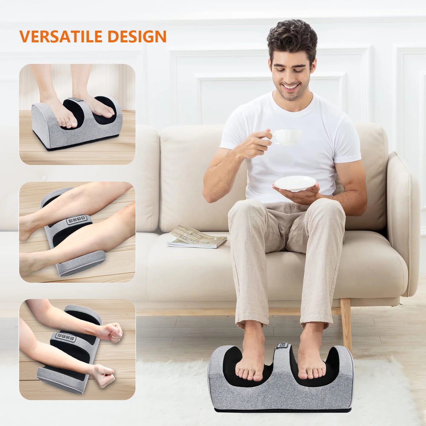 Foot Massage Machine Electric Heating Foot Kneading Leg Massager Home Relaxation Gift for Christmas and Valentine's Day