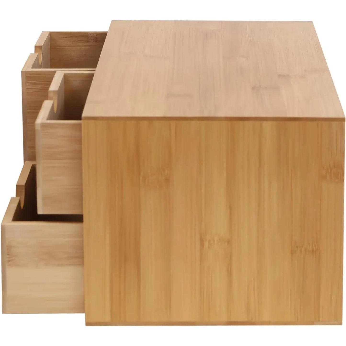 Sichuan Bamboo Desktop Organizer Drawer With Recess Handles For Office And Home Storage