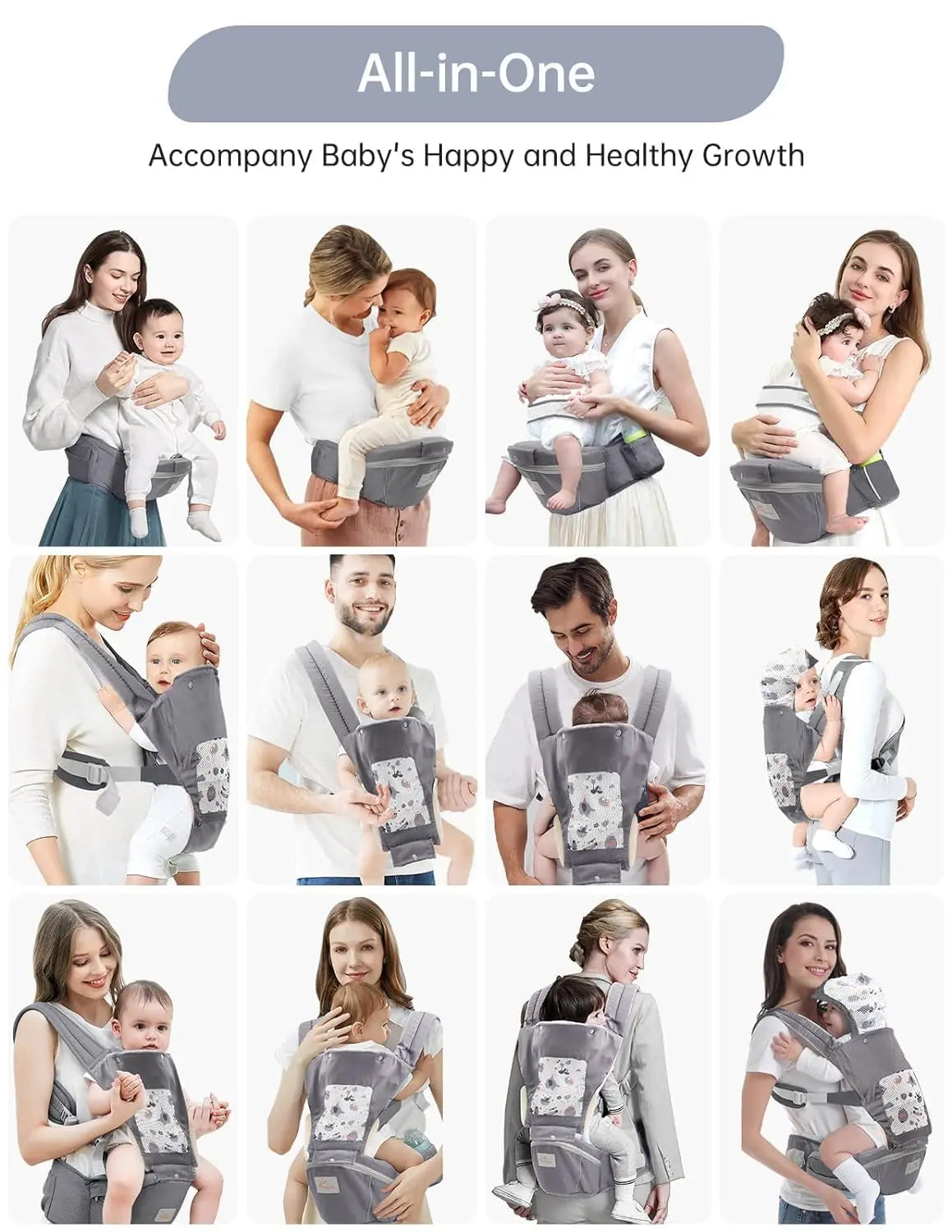 Baby Carrier Newborn to Toddler All Positions Toddler Carrier with Hood for All Seasons