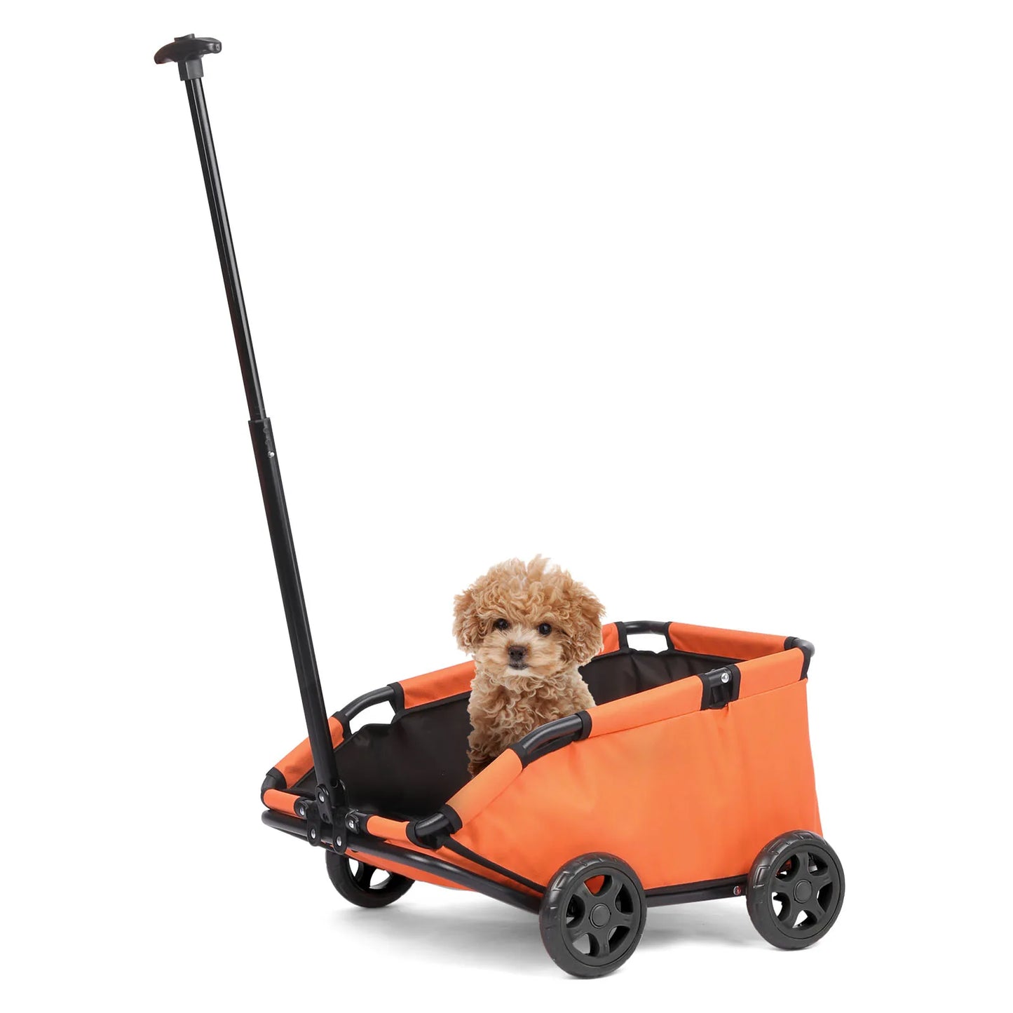 Small Pet Cart 4 Wheels Folding Dog Stroller Lightweight 360 Degree Rotating Trolley Pet Stroller for Small Cats and Dogs