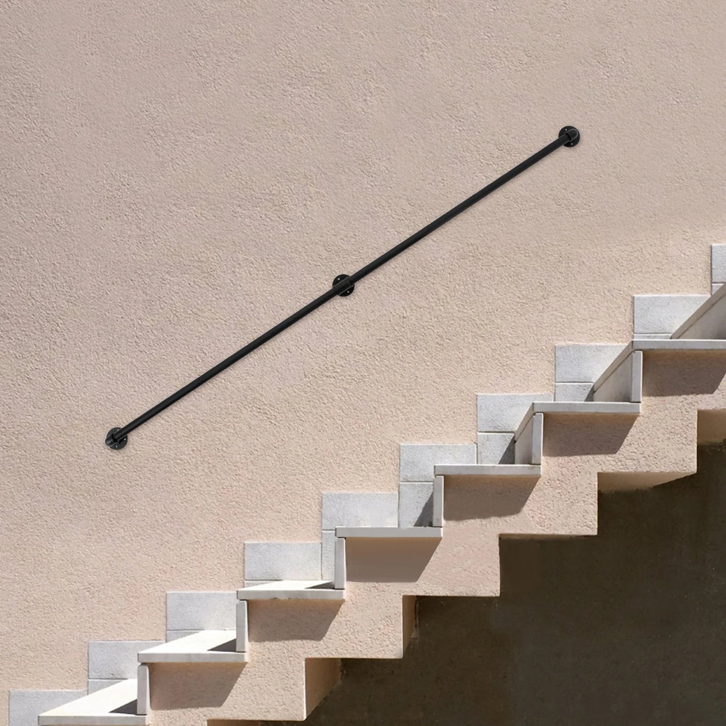 7ft Two Stage Metal Staircase Handrail Black Cast Iron