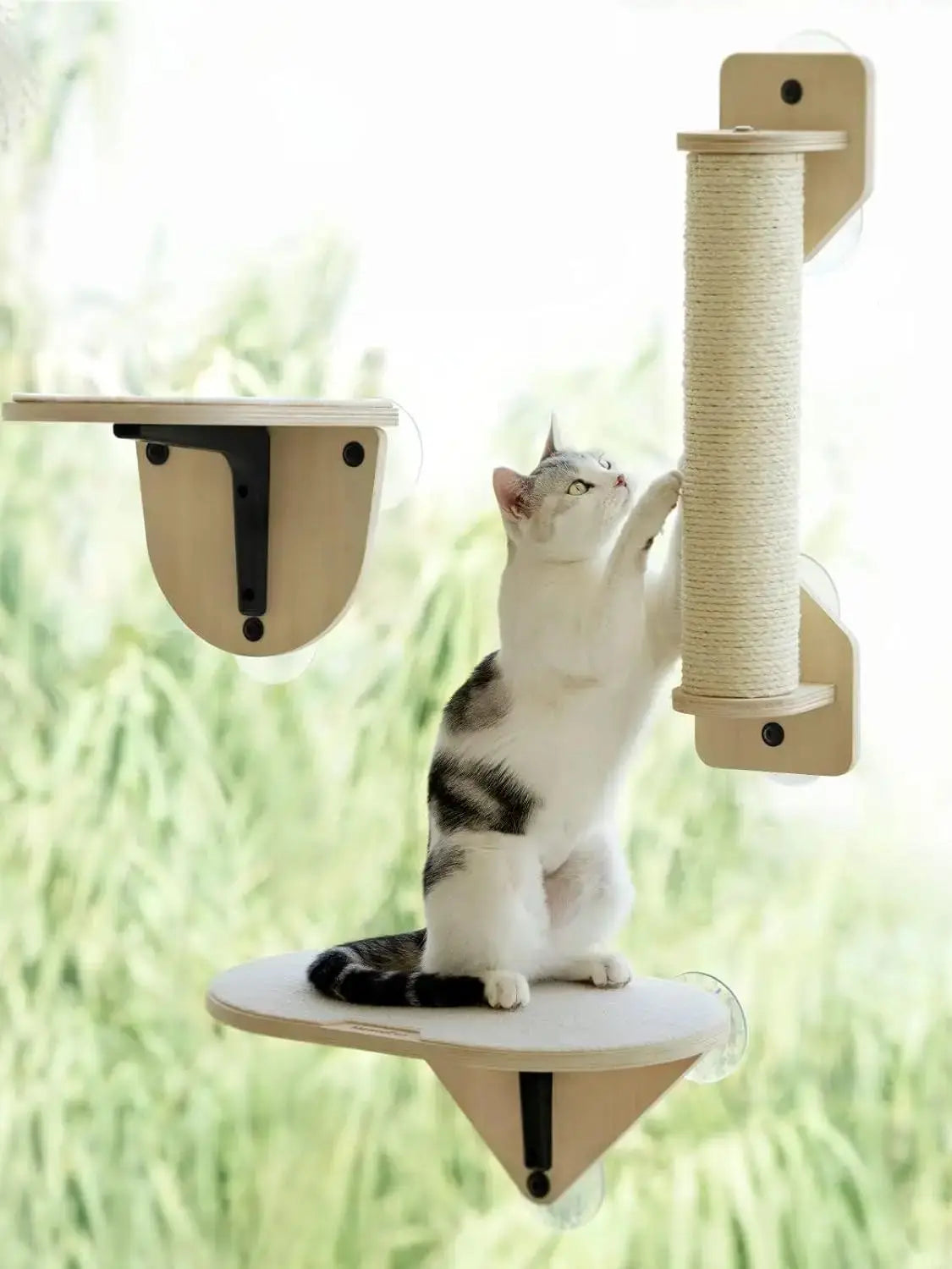 Mewoofun Cat Window Perch Hammock With Climbing Steps