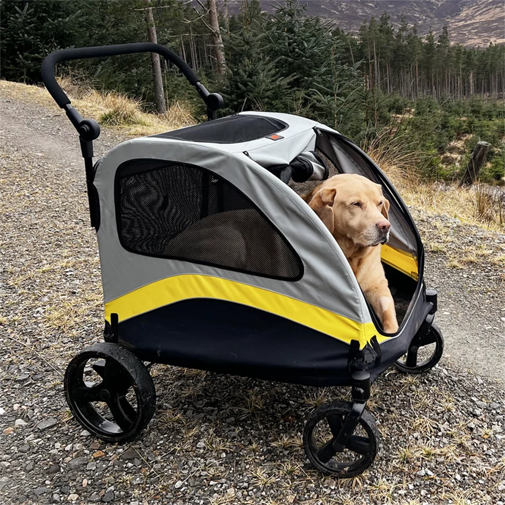 Premium 4 Wheel Foldable Dog Stroller Pram For All Sizes