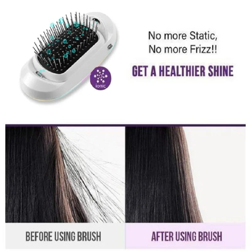 New Version Ionic Hairbrush Portable Negative Ions Anti-Static Massage Hairbrush Colorful Design