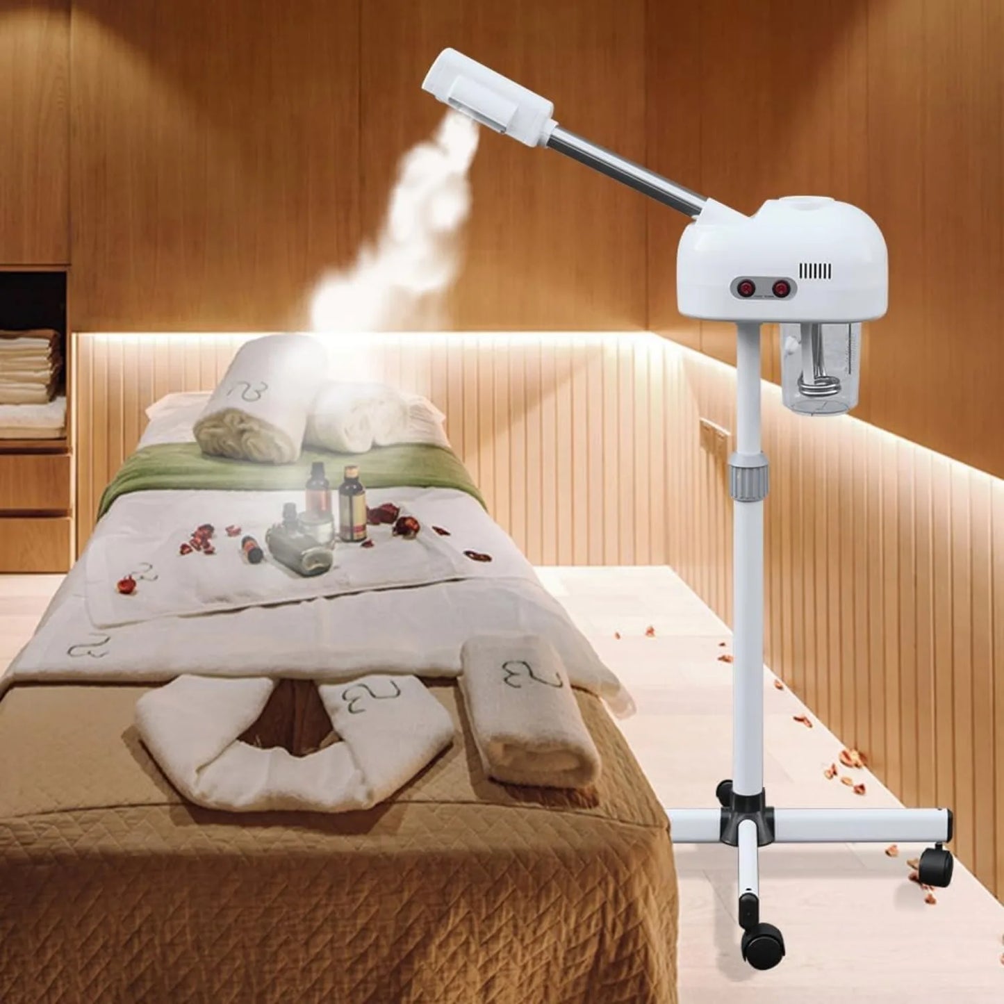 Professional Facial Steamer for Beauty Salon and Home with 360 Degree Rotating Nozzle for Skin Cleansing and Pore Unclogging