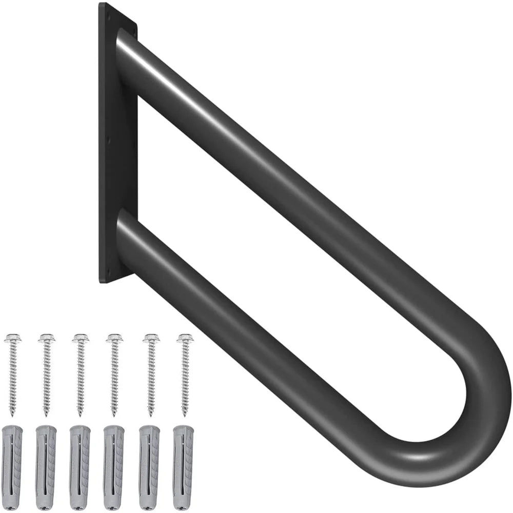 Heavy Duty Wall Mounted Handrails Outdoor Indoor Steps Stair Railing U-Shape Non-Slip Grab Bars Support Elderly Disabled Safety
