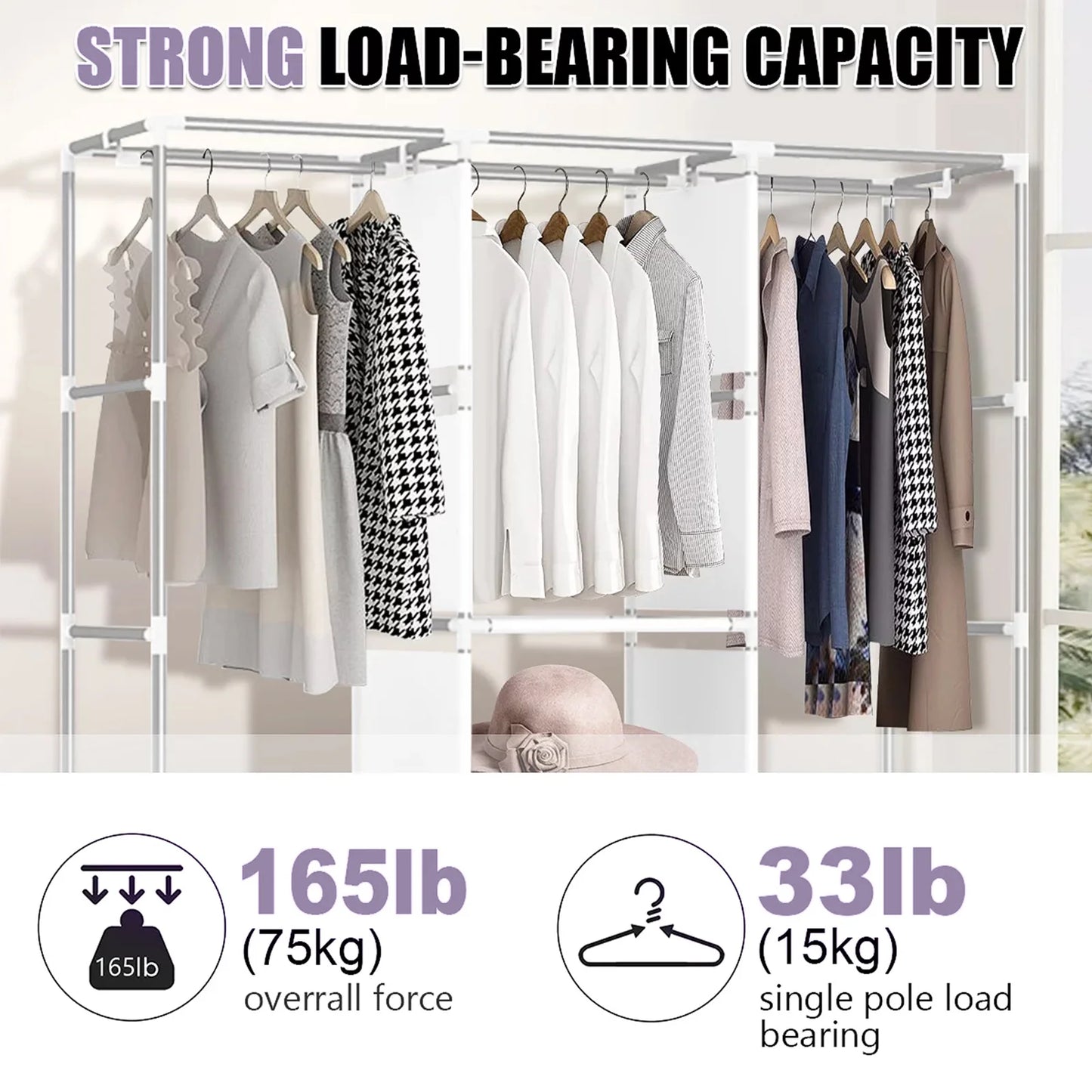 Portable Closet Storage Organizer Wardrobe Large Capacity