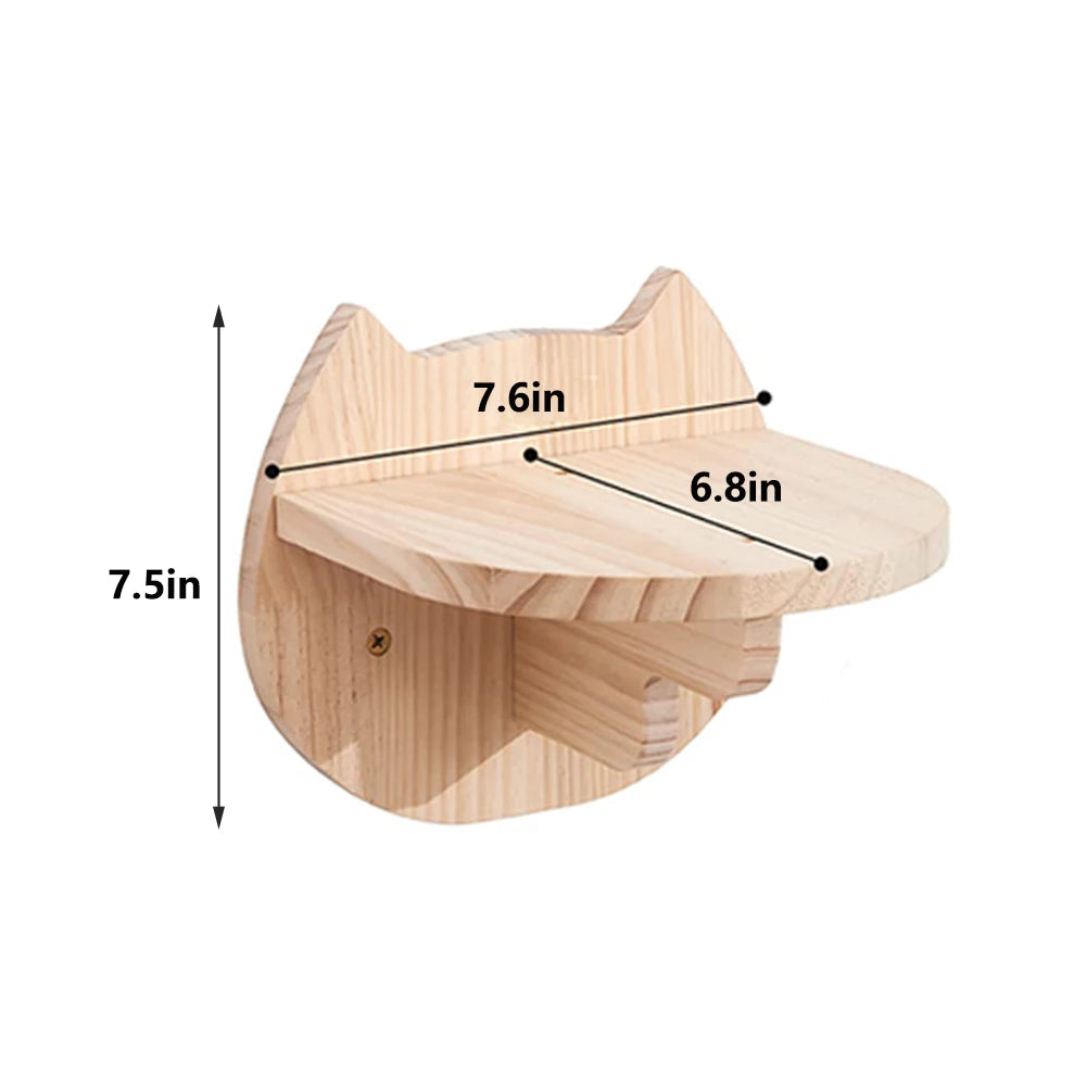 Cat Climbing Shelf Wall Mounted Four Step Stairway With Sisal Scratching Post For Cats Tree Tower Platform